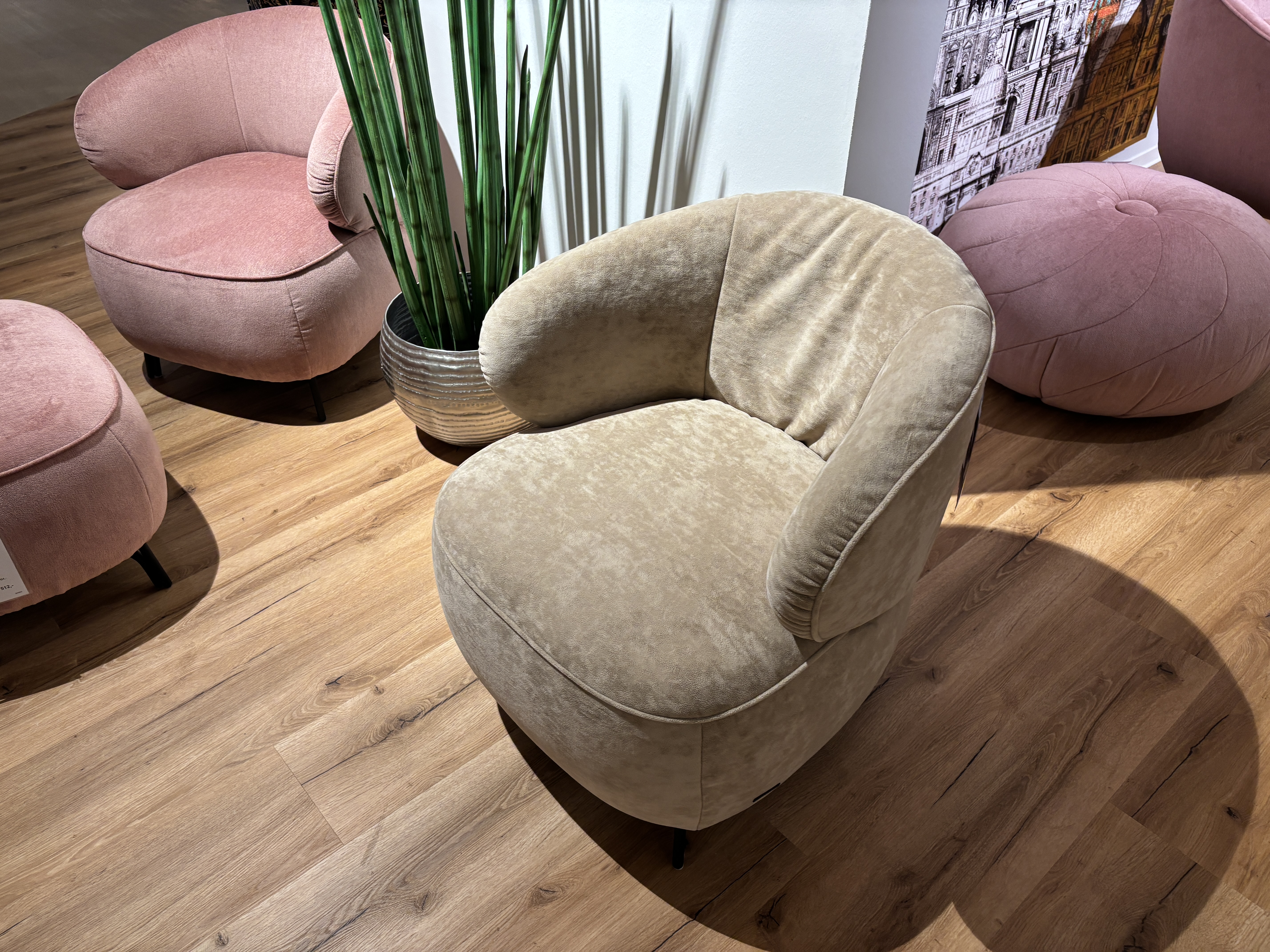 Einzelsessel, Bezug Nuvano soft creme - Mykon 785