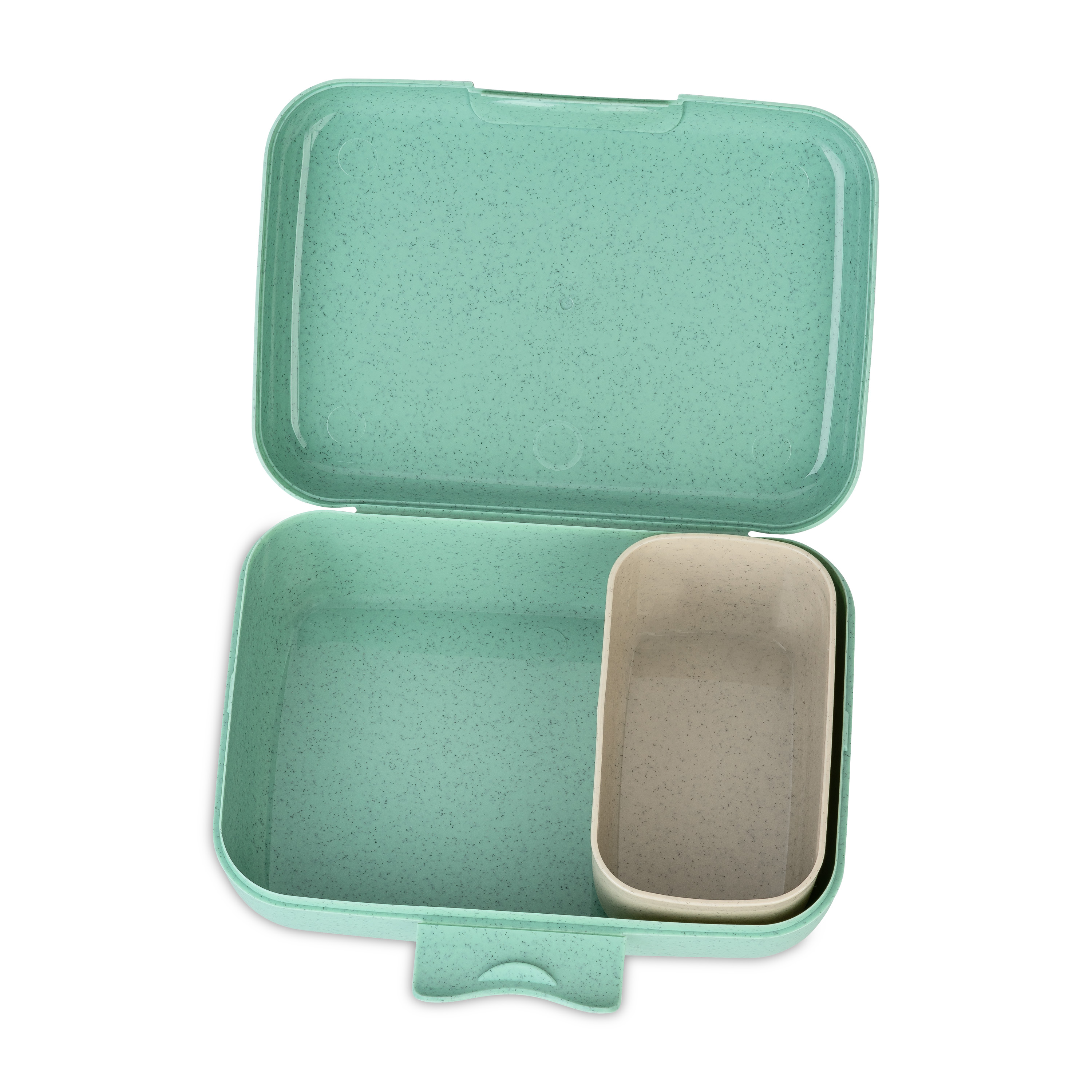 Lunchbox mit Trennschale, organic green rex - mit Clipverschluss, 100% CO2-neutral
