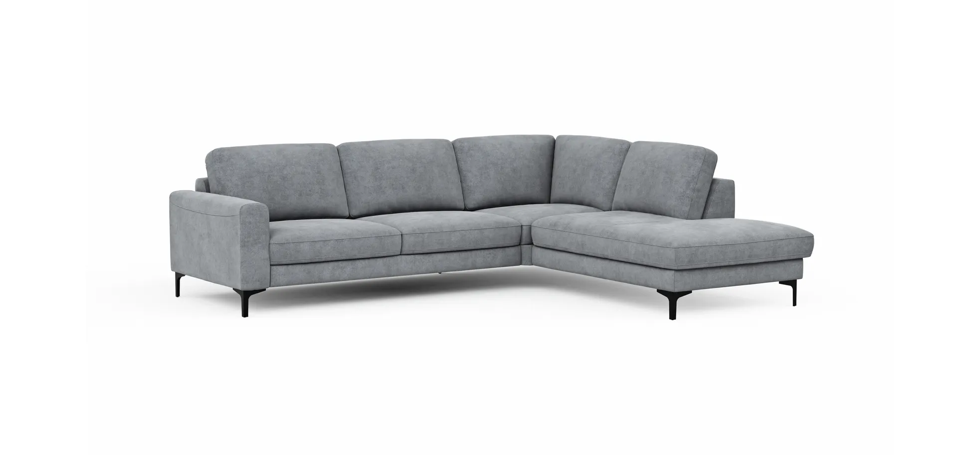 Ecksofa Oviedo - Ecke links mit 2,5-Sitzer, Stoff, Grau