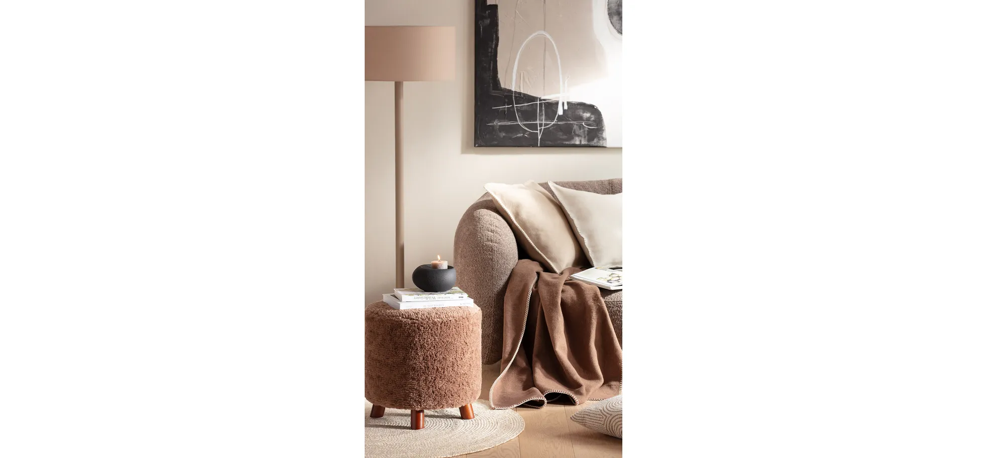 Deko-Hocker - HD ca. 40x40 cm, Beige