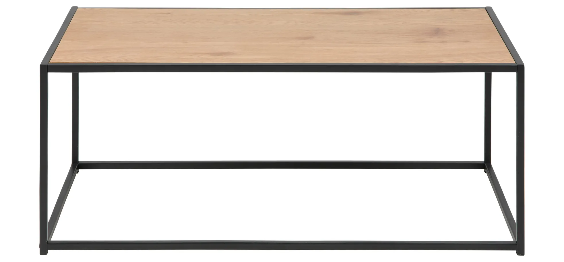 Couchtisch - LB ca. 100x50 cm, Wildeiche Nachbildung, Schwarz