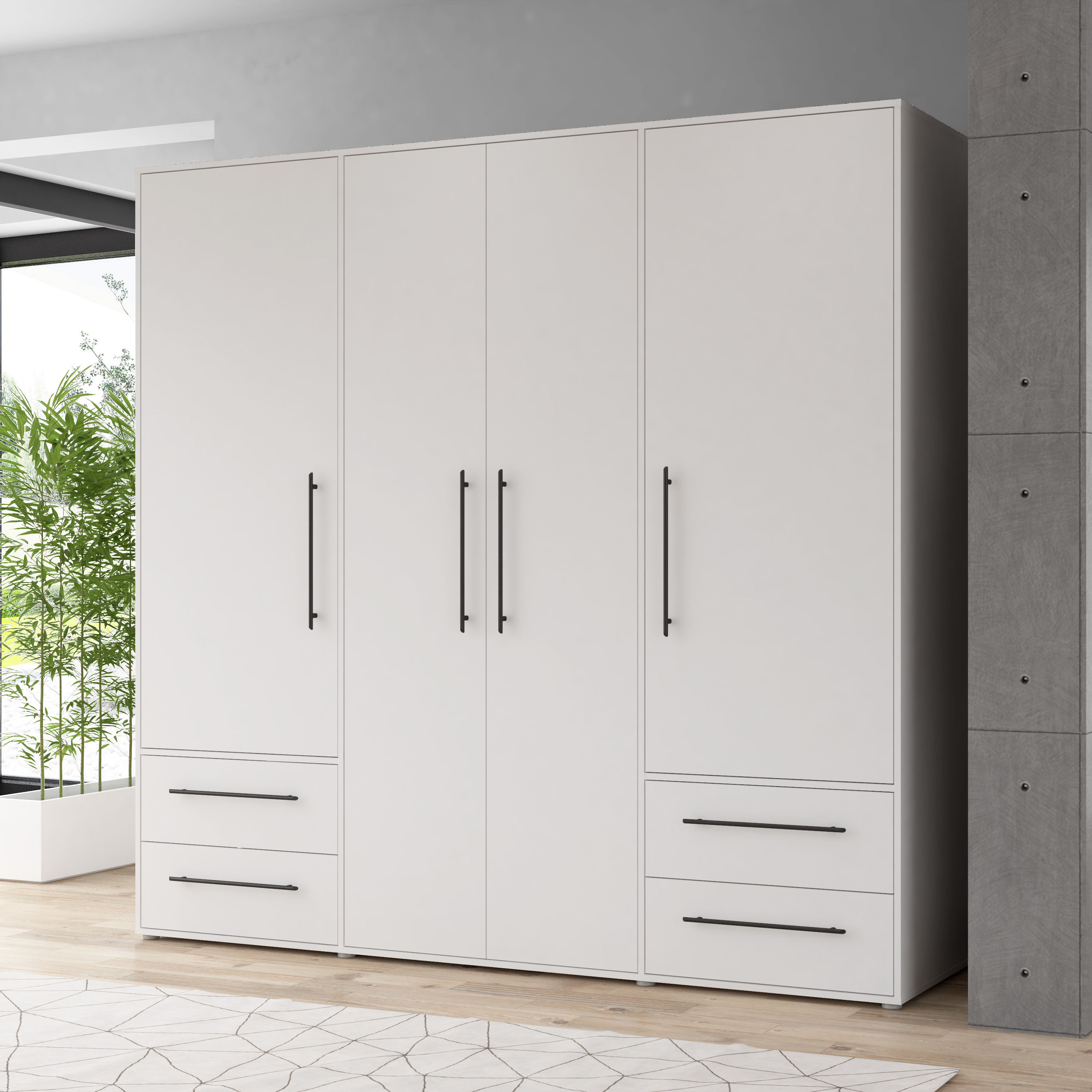 Drehtürenschrank, weiß - Fathie