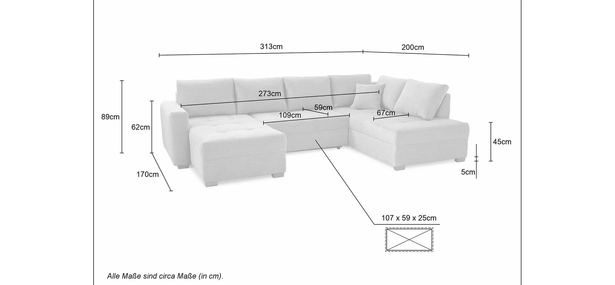 Wohnlandschaft, Schaumpolsterung  - Josy