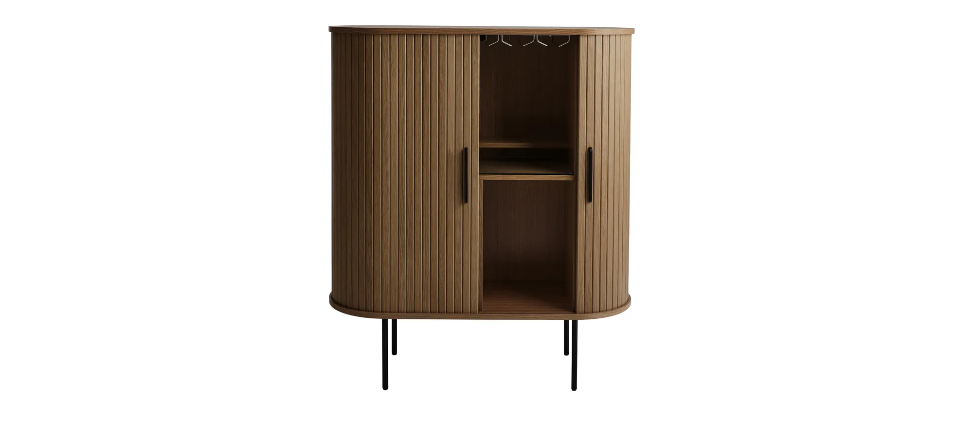 Highboard - B ca. 100 cm, Eiche Furnier, Smoked