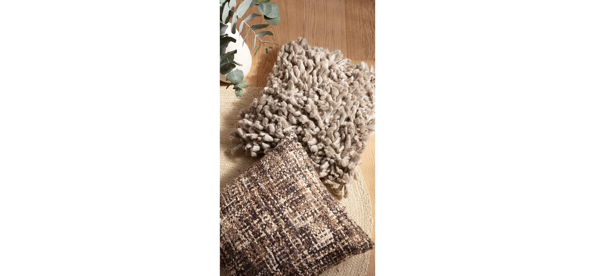 Deko-Kissen - LB ca. 45x45 cm, Naturbeige