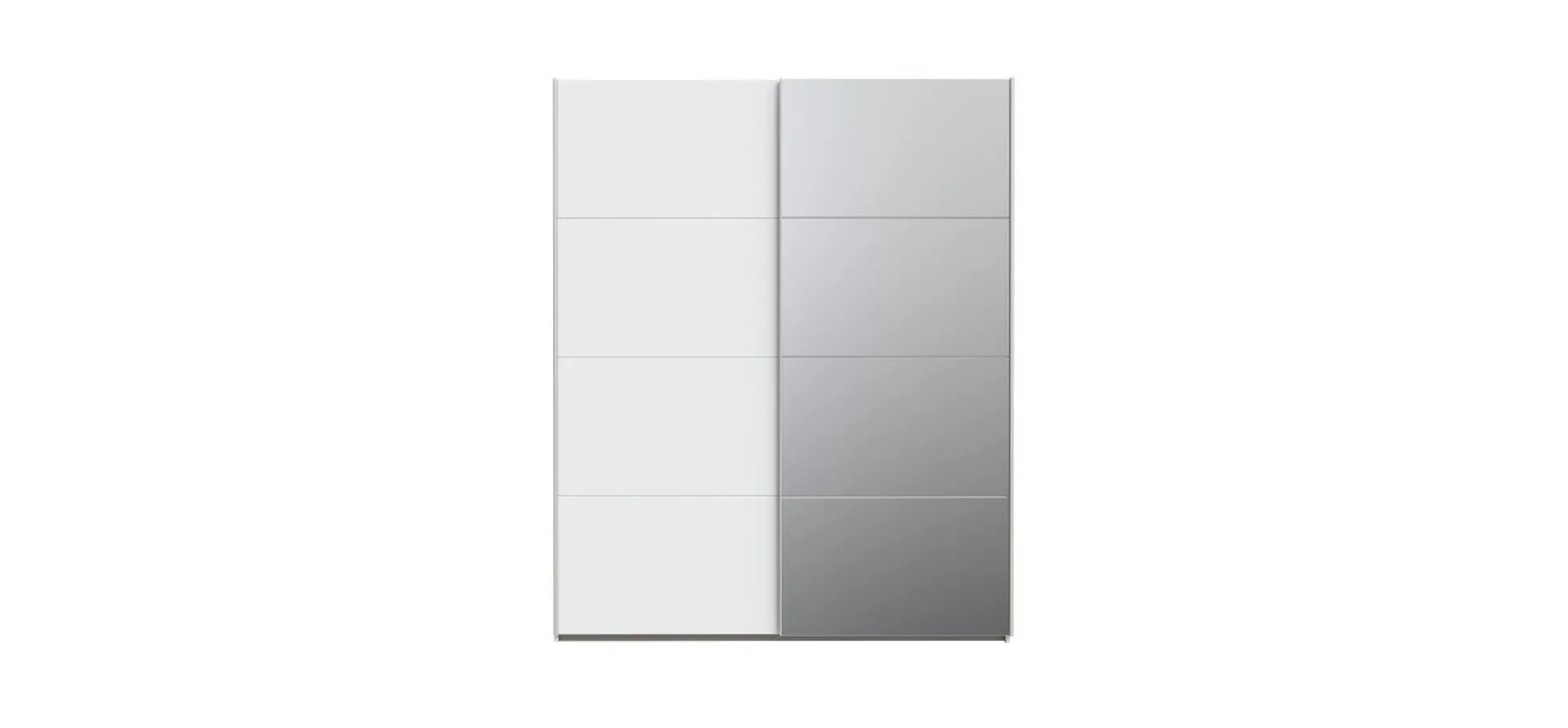 Schwebetürenschrank FREDDY 2- B ca. 170 cm, Weiß, Spiegel