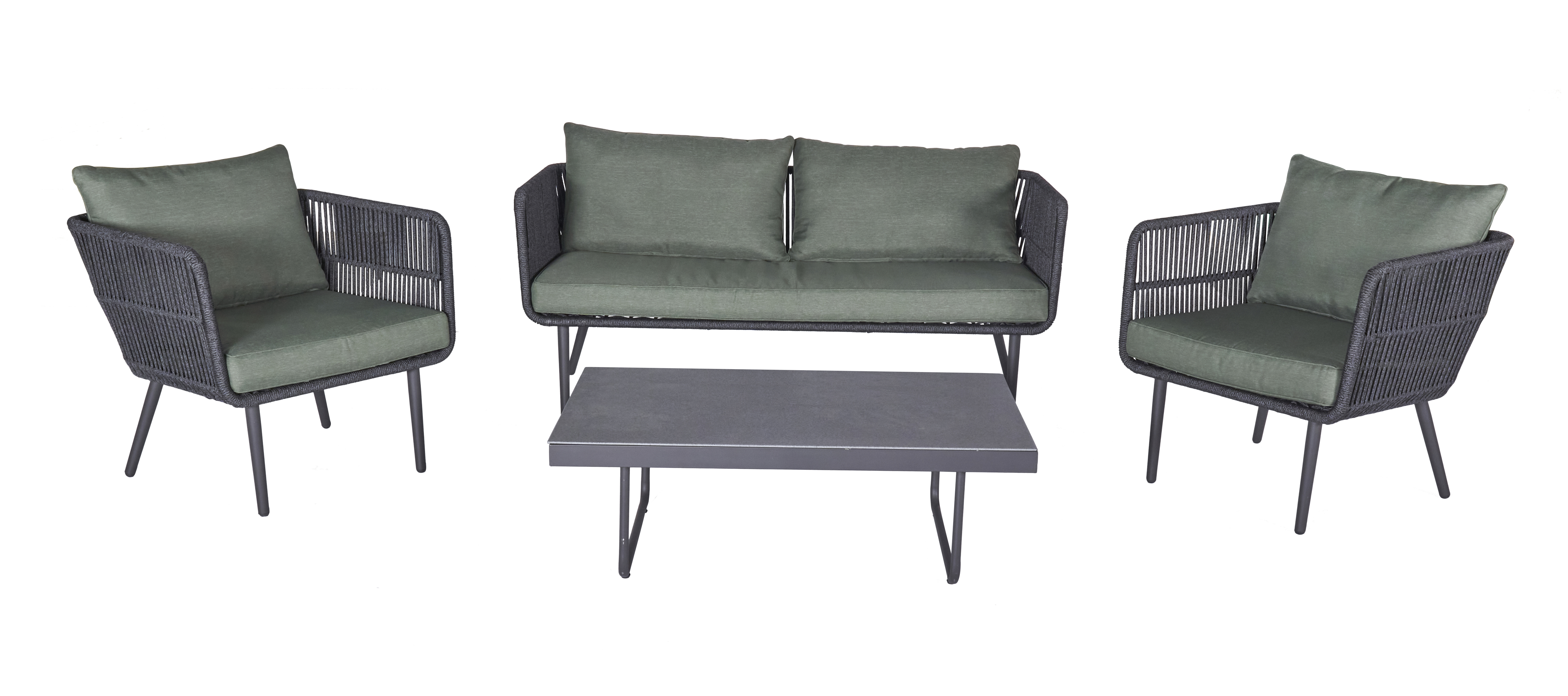Lounge-Set 4tlg.,Sofa, 2x Sessel, 1x Tisch - Saigon