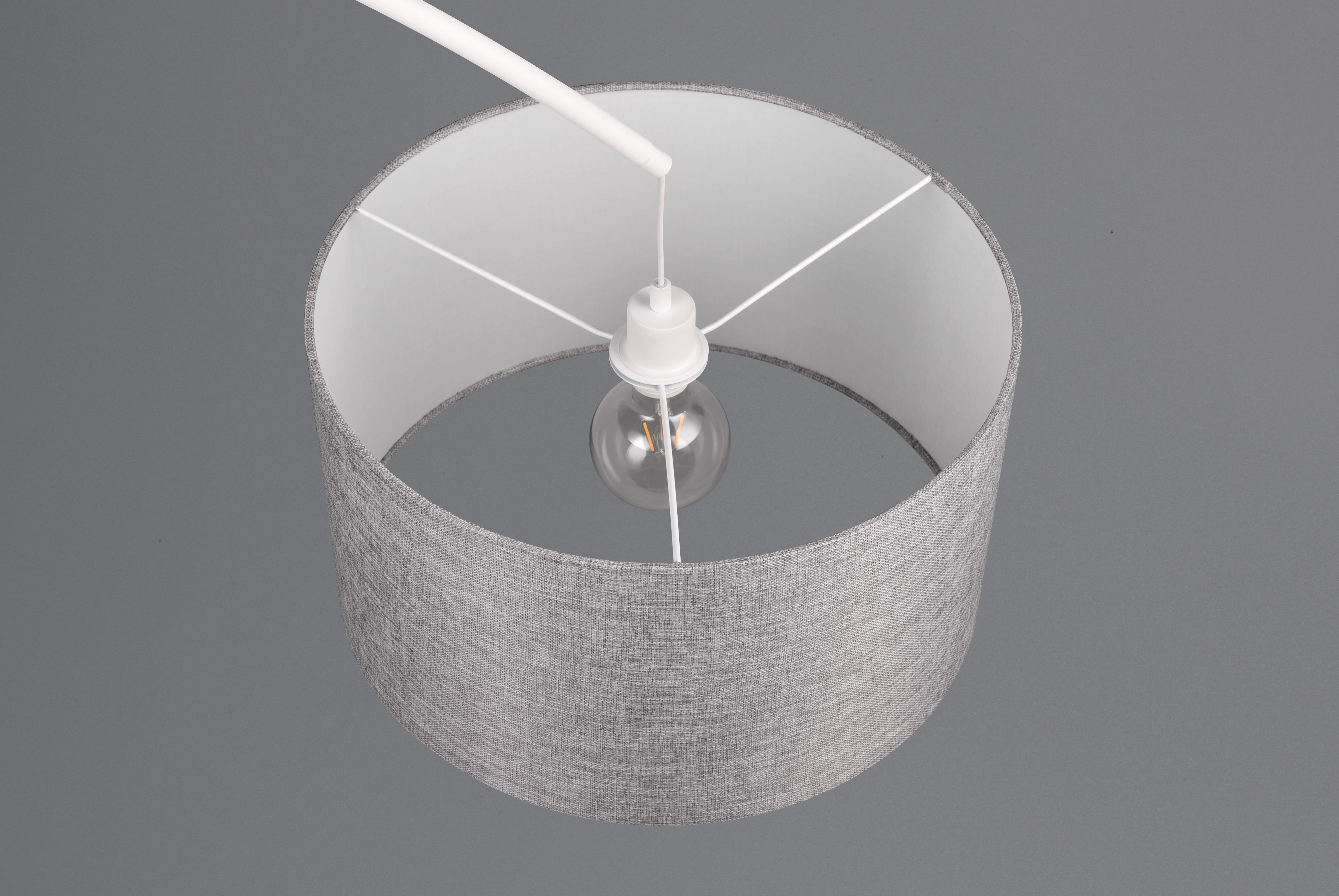 Stehleuchte MANSUR - 1flg., Metall/weiß matt,200x210xØ45 cm