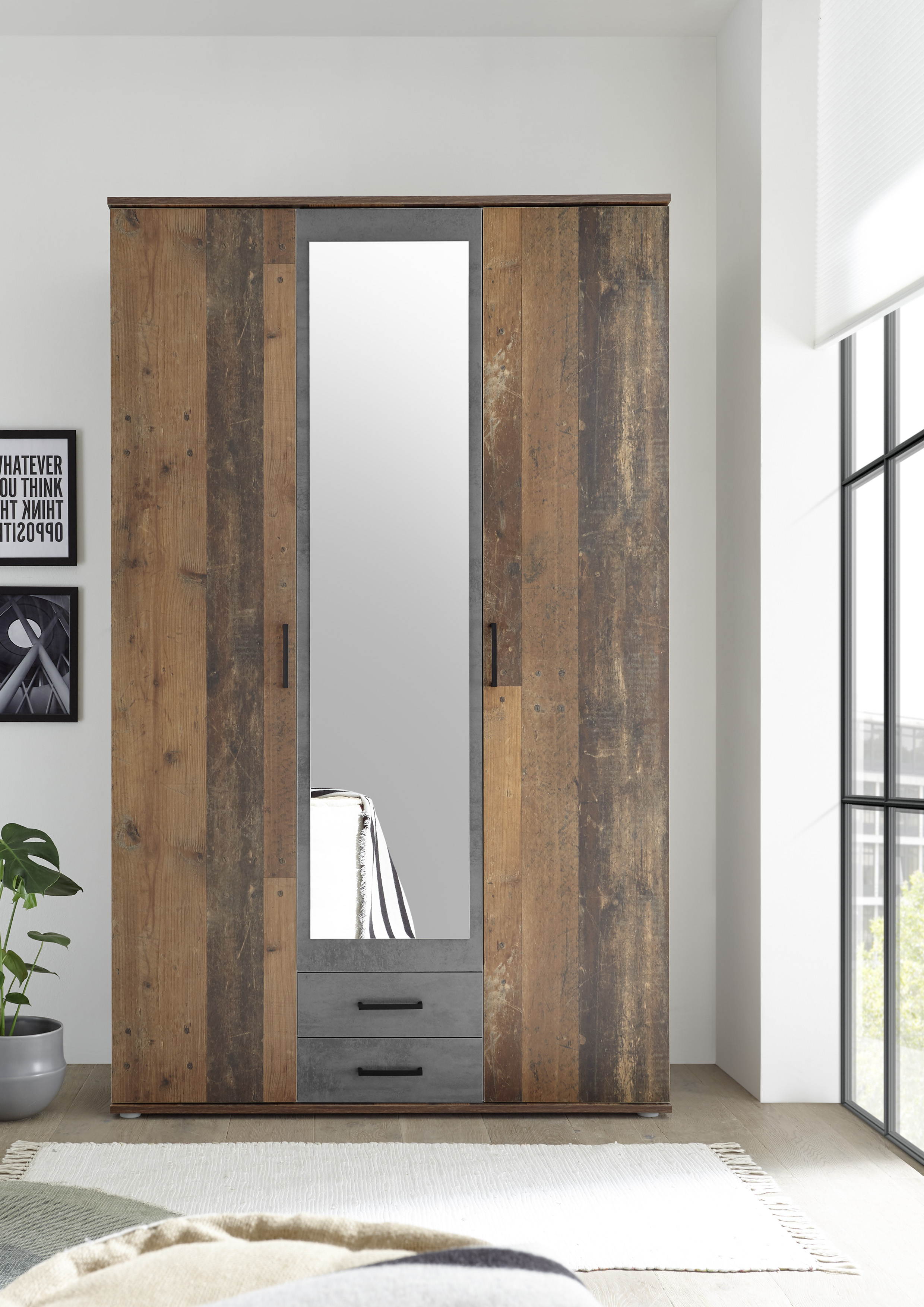Drehtürenschrank, Melamin Nachbildung - MyTogo347