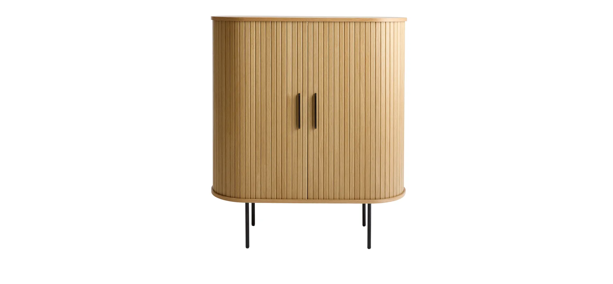 Highboard - B ca. 100 cm, Eiche Furnier, Natur
