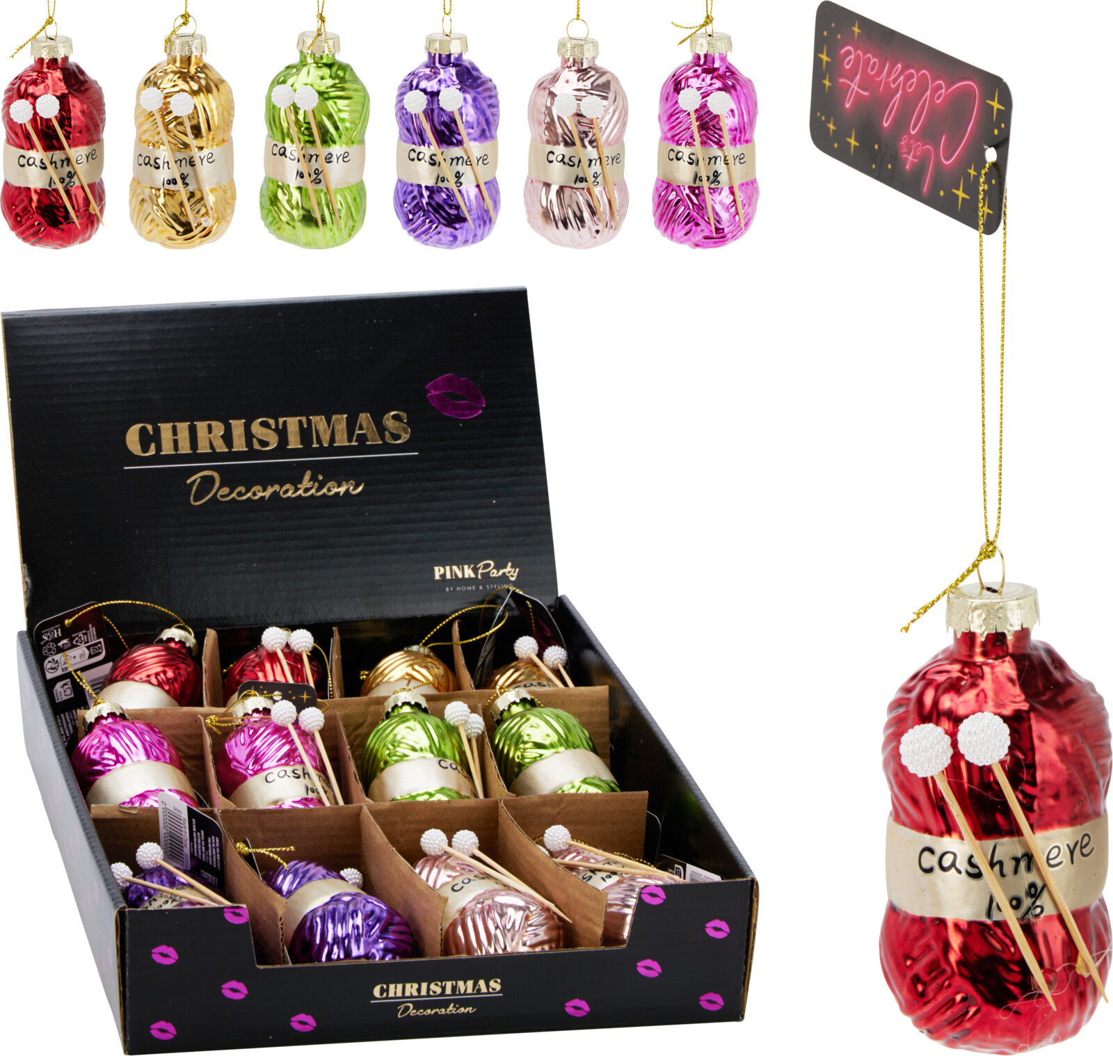 Hängedeko Wolle - 9cm, sortiert