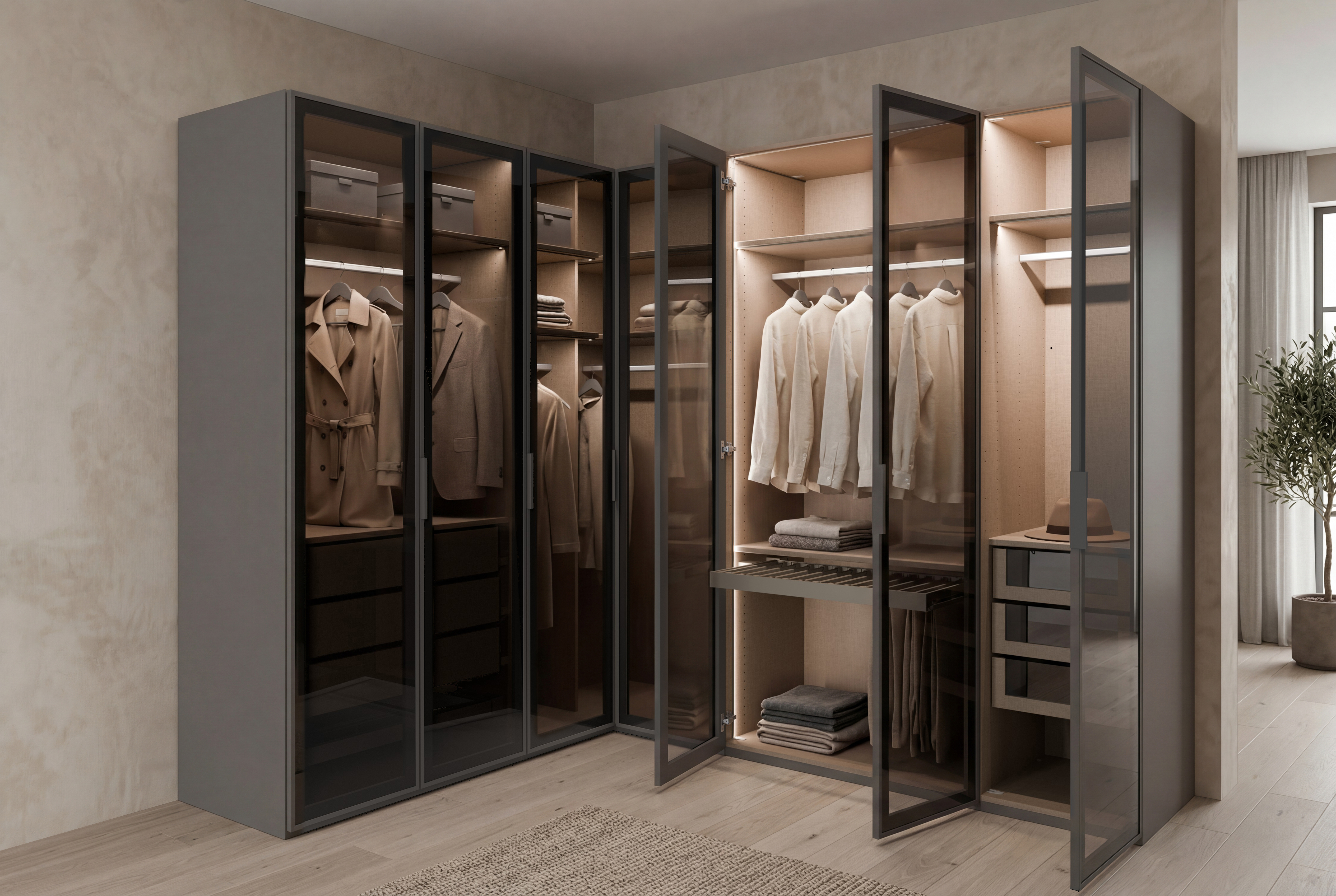 Kleiderschrank, graphit Dekor - MyStyle 3104