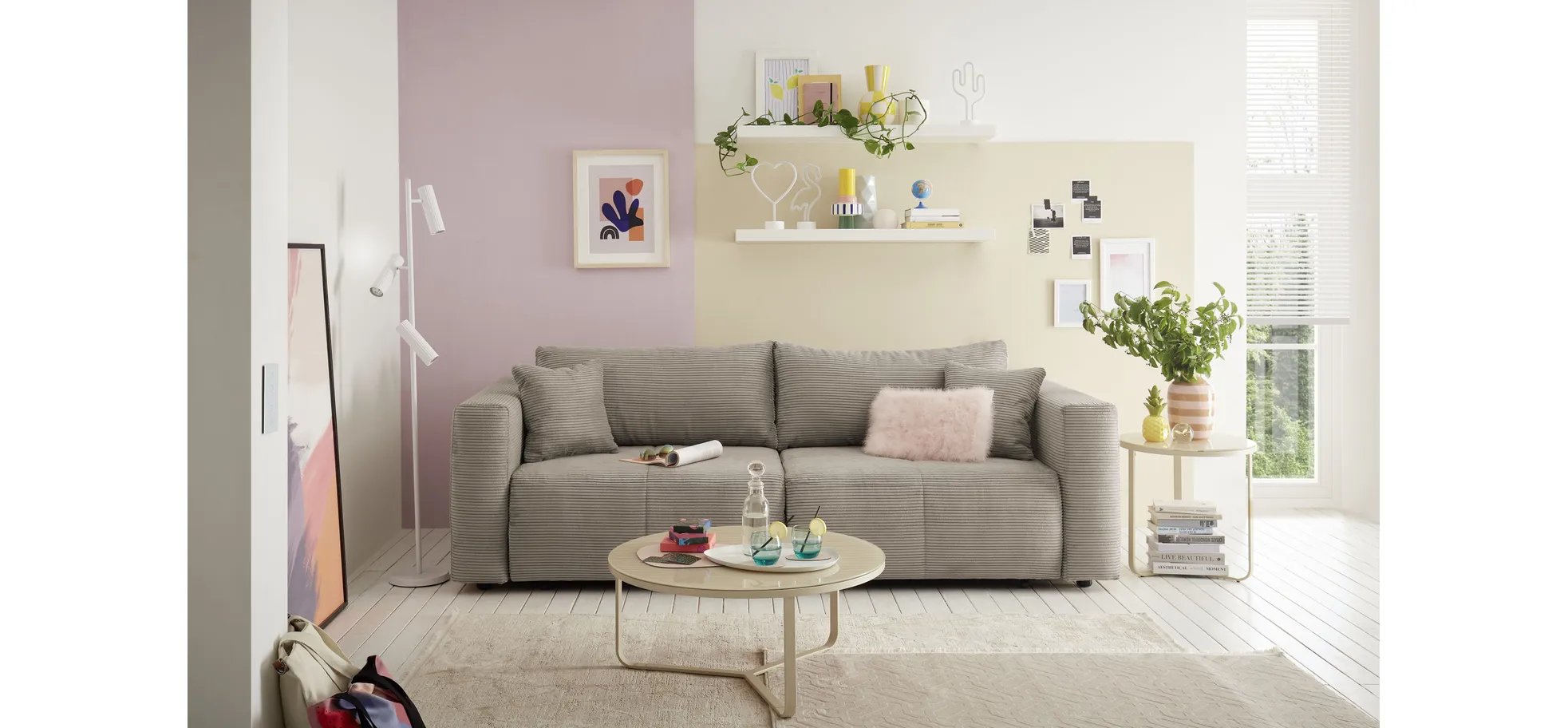 Megasofa, Stoff Cord Taupe - Juless
