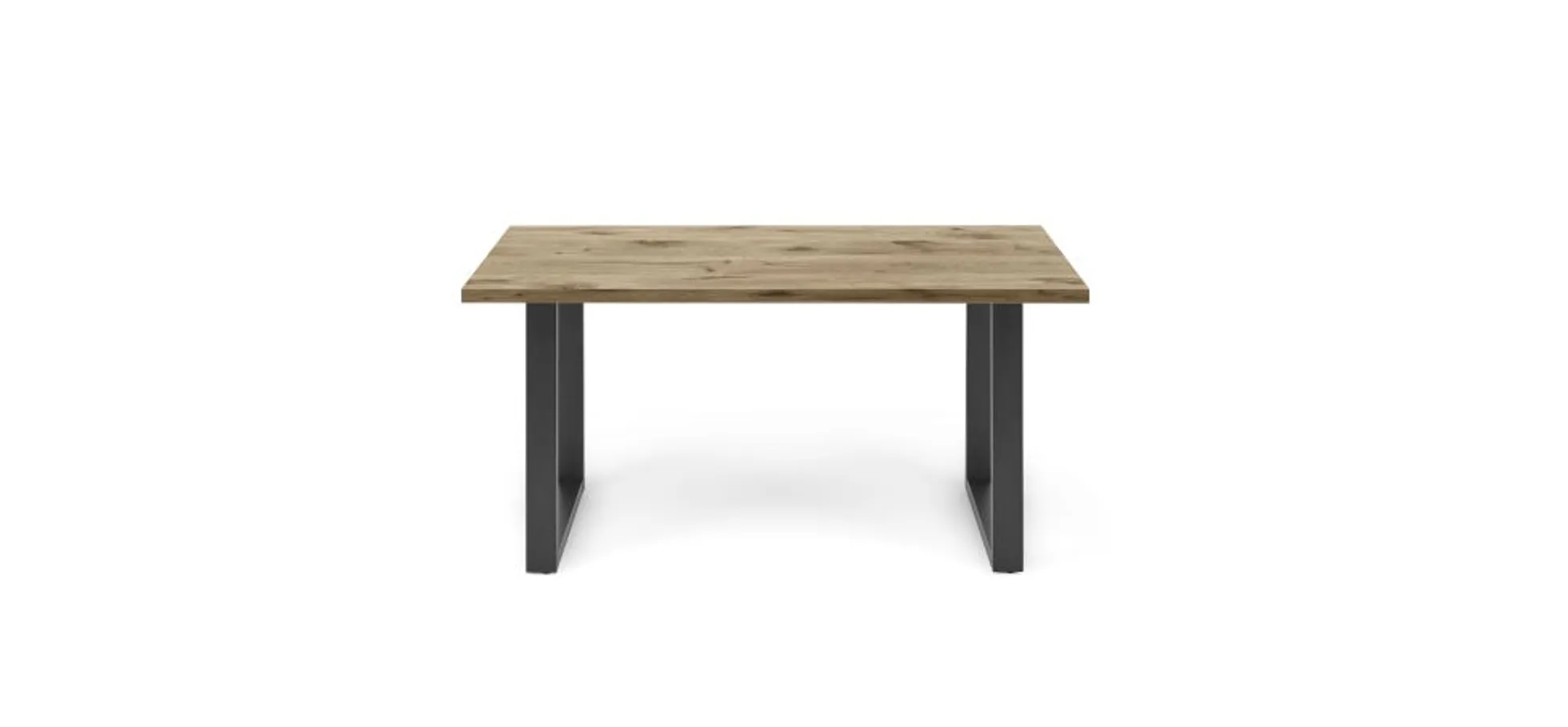 Esstisch - LB ca. 160x90 cm, Viking Eiche, Schwarz