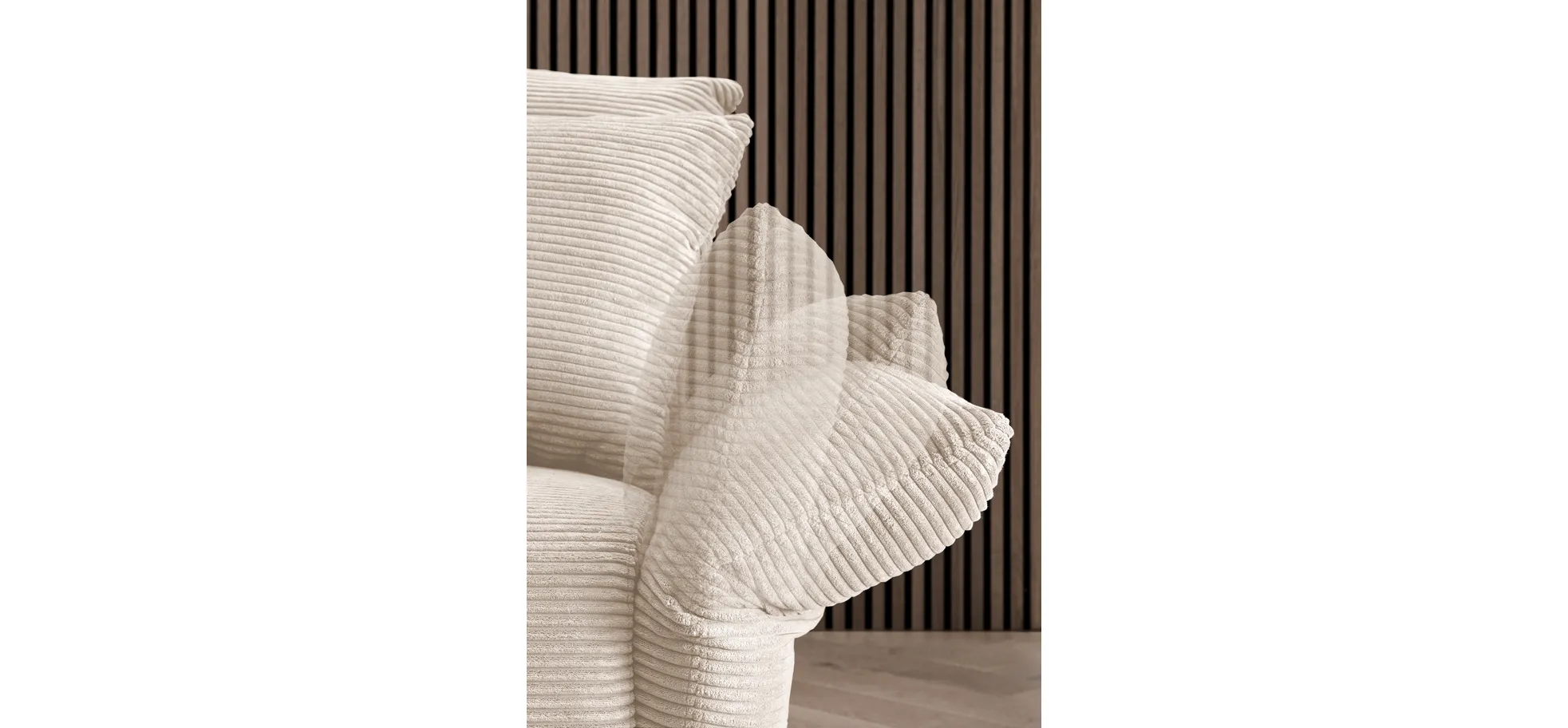 Ecksofa - 2-Sitzer, Ecke rechts inkl. 2 verstellbar Armlehnen, Stoff, Beige