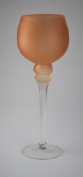 Fußwindlicht, Glas, Höhe ca. 30 cm - mattbraun