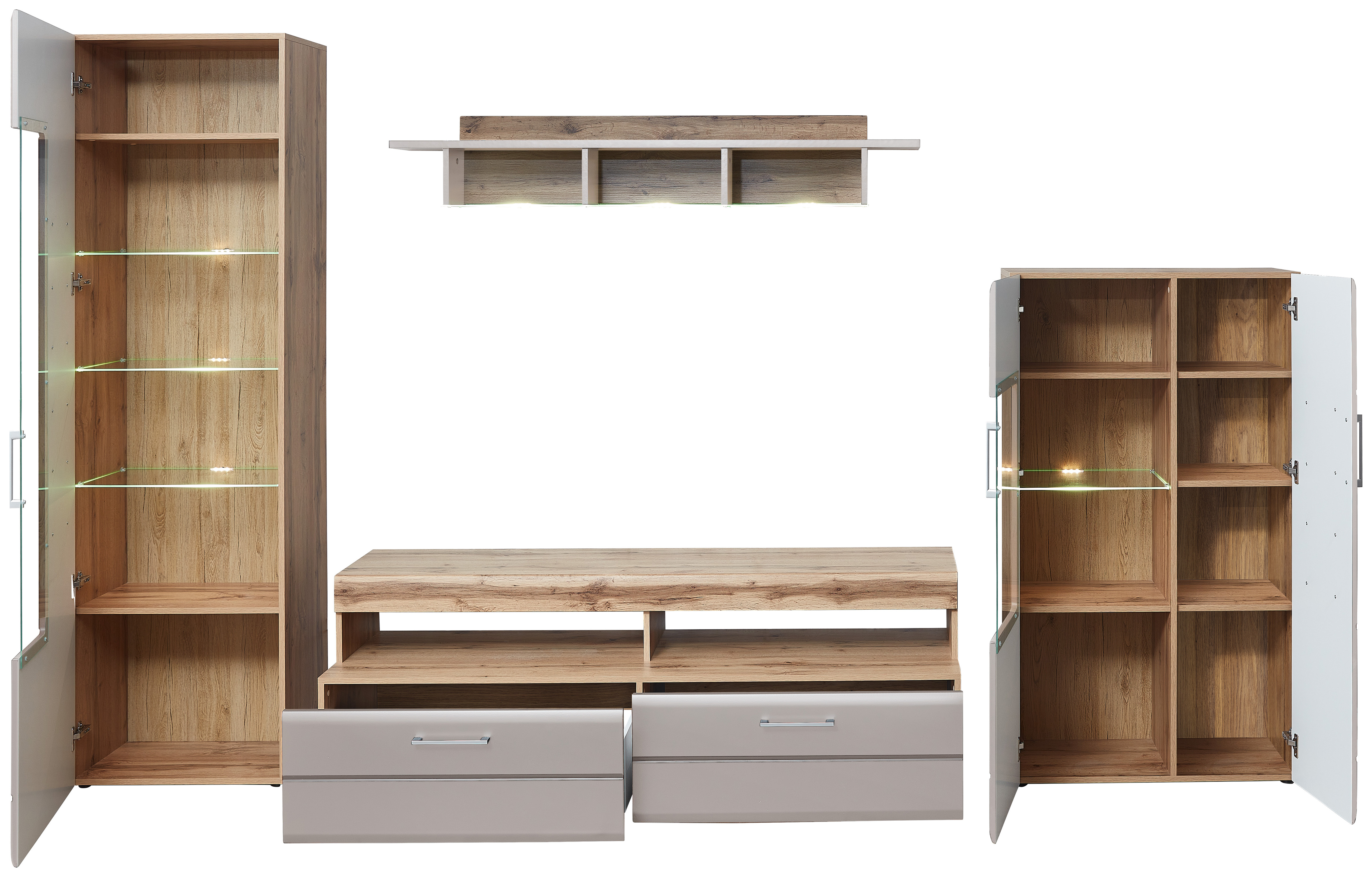 Wohnwand, Eiche Altholz/Cashmere - MyStyle 1060