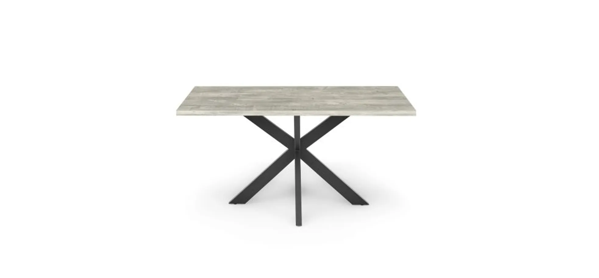 Esstisch - LB ca. 140x90 cm, Betonoptik, Schwarz