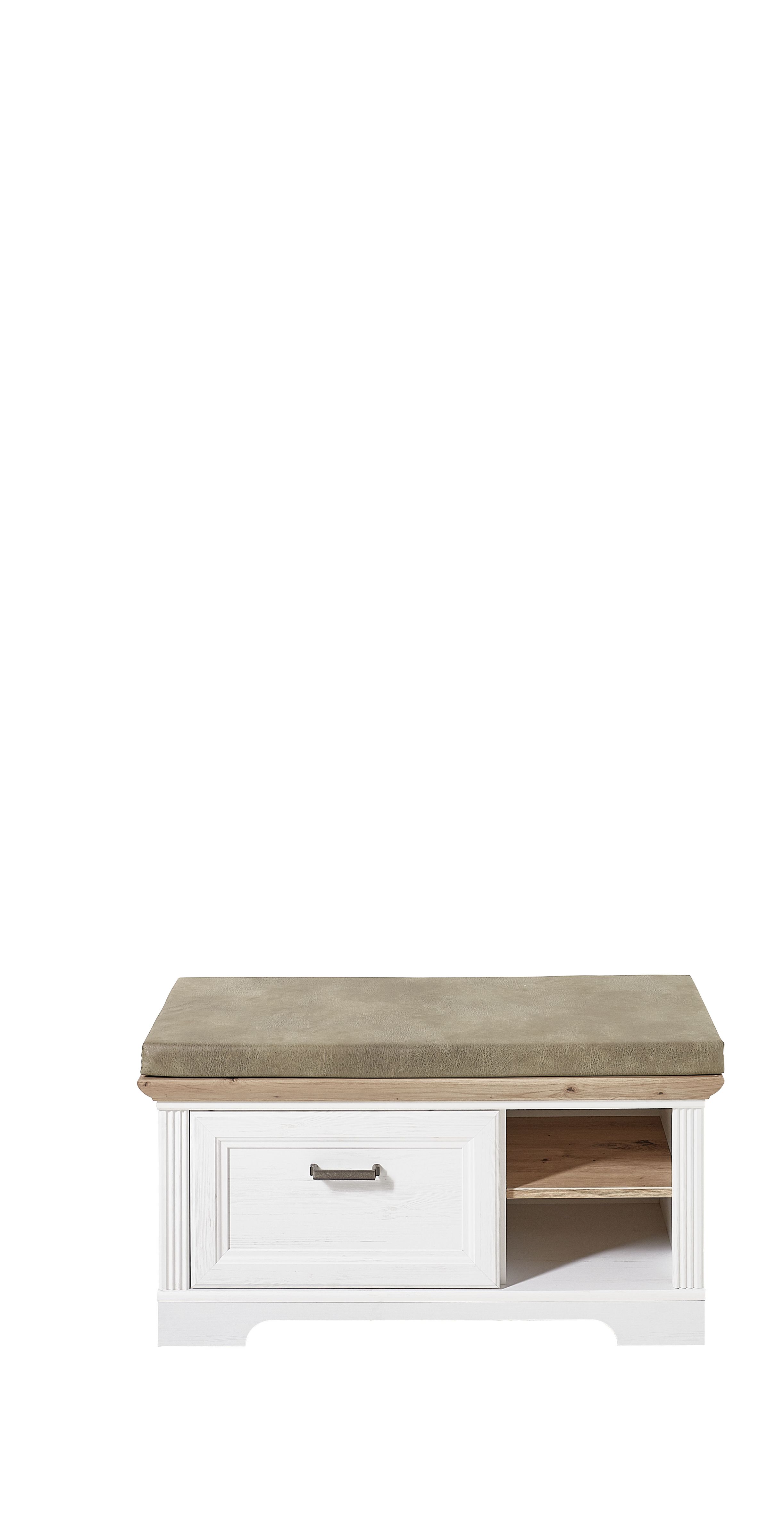 Bank mit Sitzkissen, Pinie hell Nachbildung - Imbria Garderoben