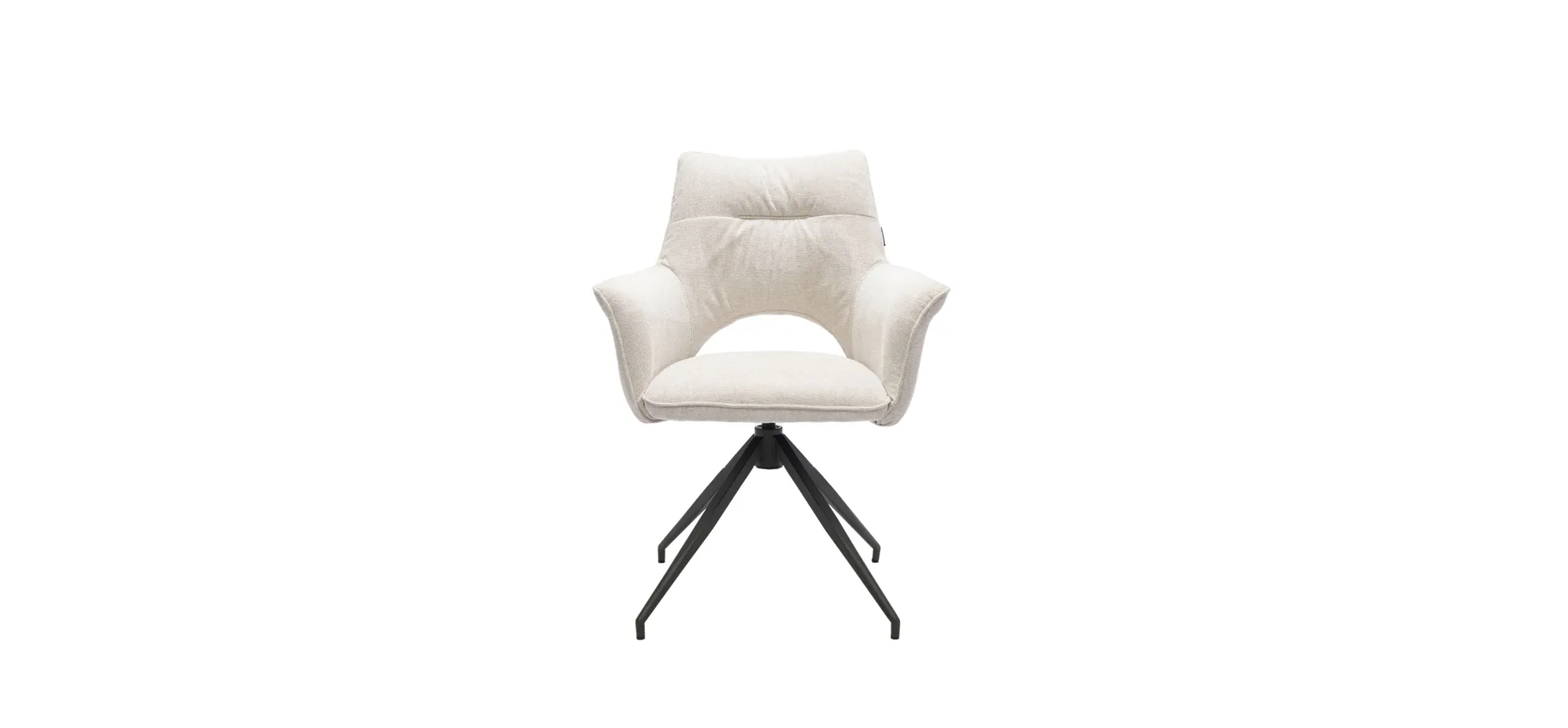 Vierfußstuhl mit Armlehnen, beige, drehbar - Maleen