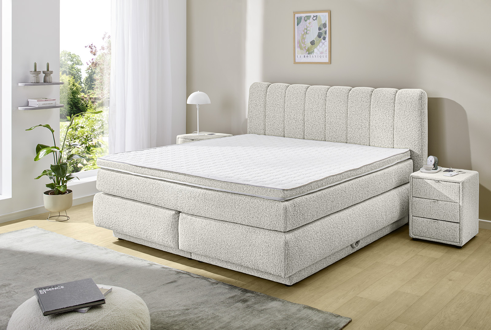 Boxspringbett, beige - MyStyle 3111