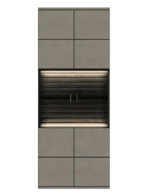 Kombivitrine, Griffe Metall anthrazit  - LS24 Limina