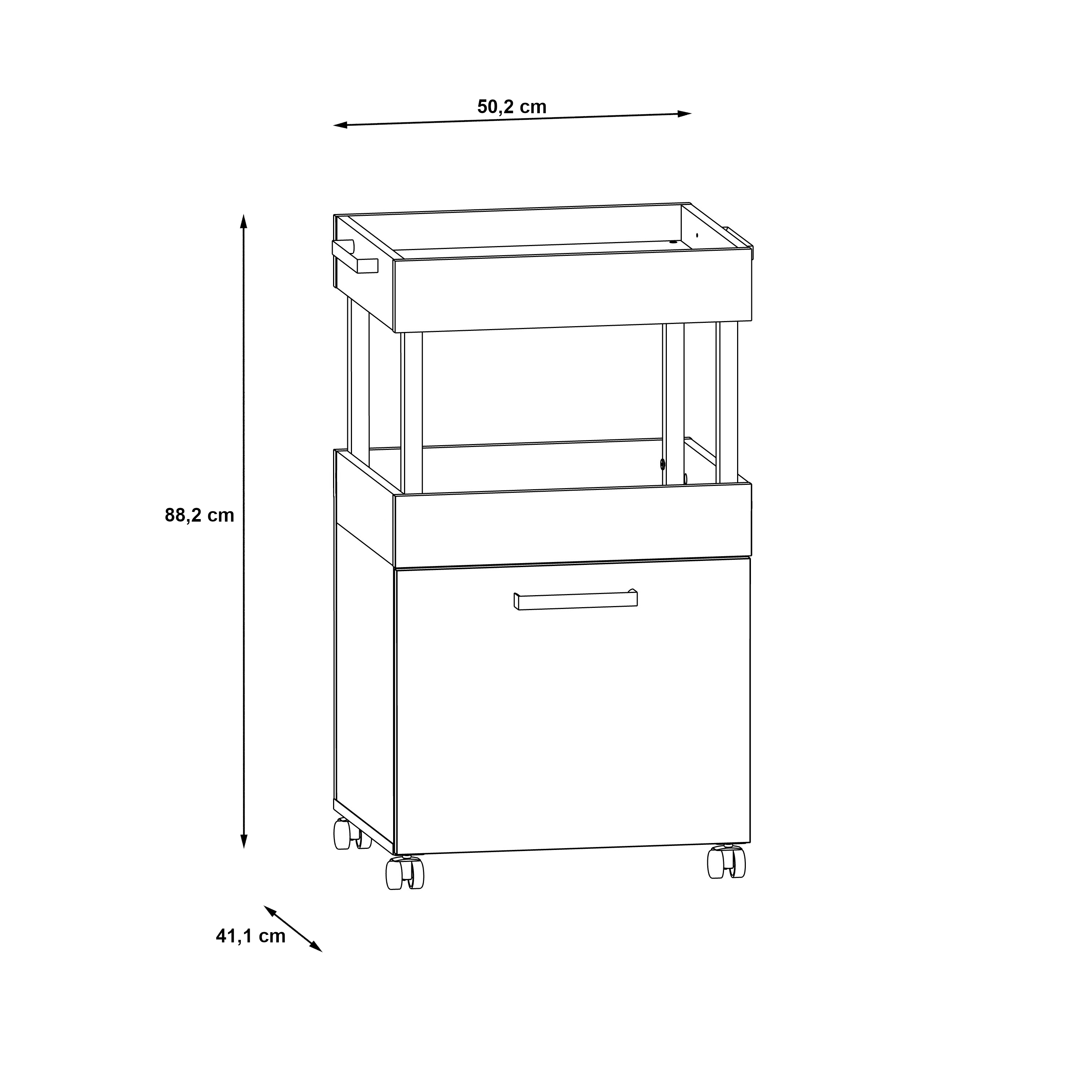 Minibar, Artisan Eiche, schwarz - Franka