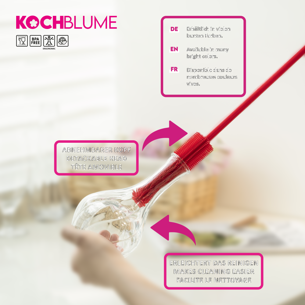 Flaschenbürste Slim - rot