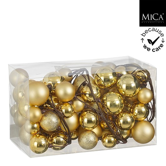 Kugel-Girlande - gold - l180cm