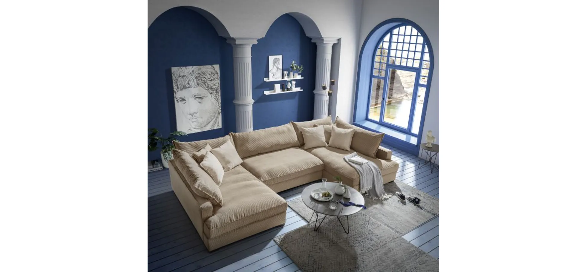 Wohnlandschaft Haidi, Cordstoff toffee - HAIDI