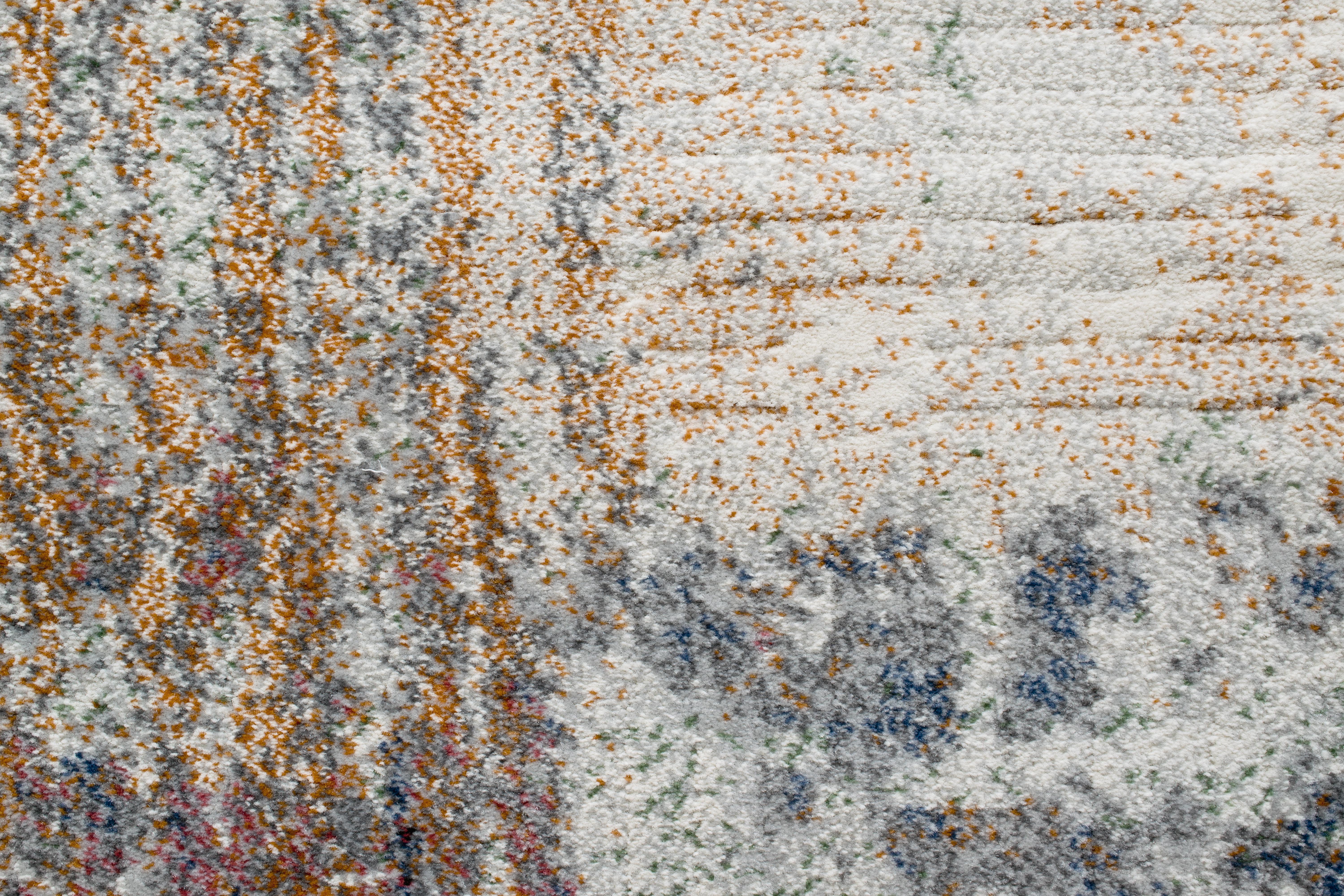 Webteppich, blau-weiß-grau, 133x195 cm - Rargentum