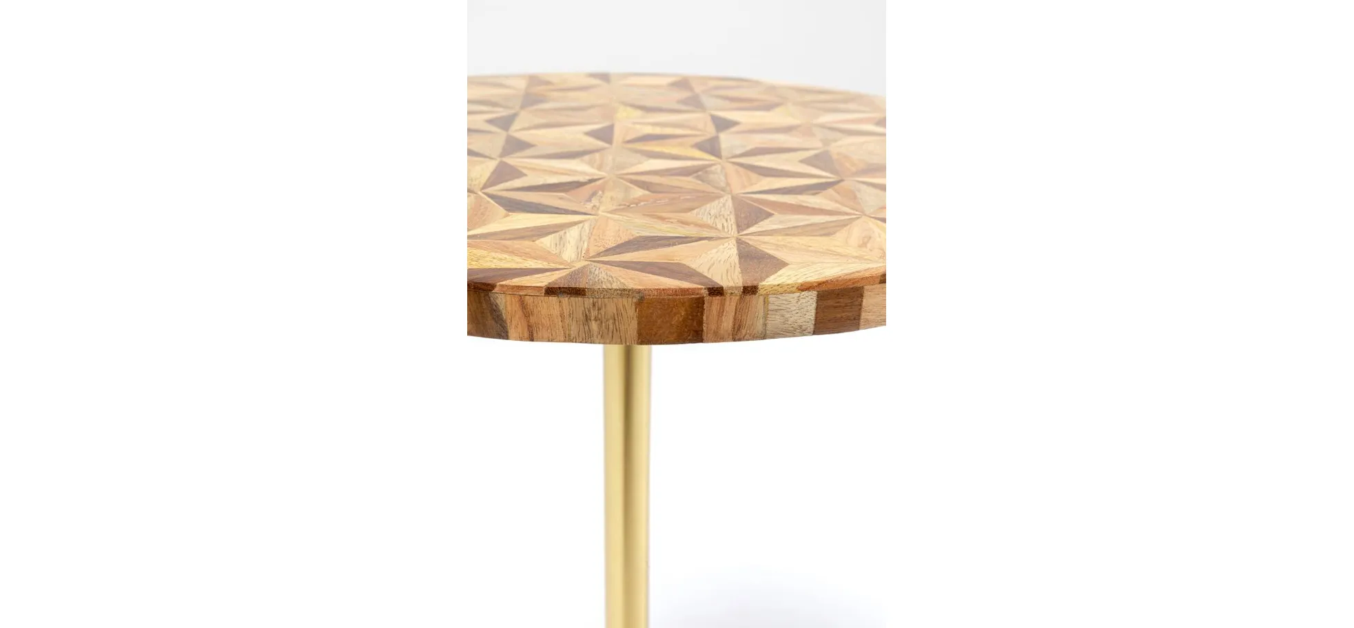 Beistelltisch- DH ca. 40x50 cm, Braun, Stahl, Gold
