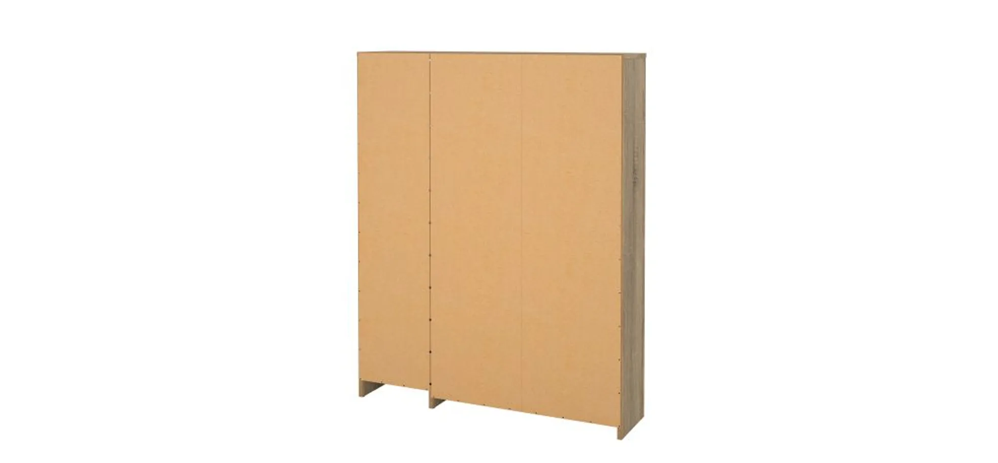 Schuhschrank - B ca. 99 cm, Eiche Struktur Nachbildung, Weiß Hochglanz