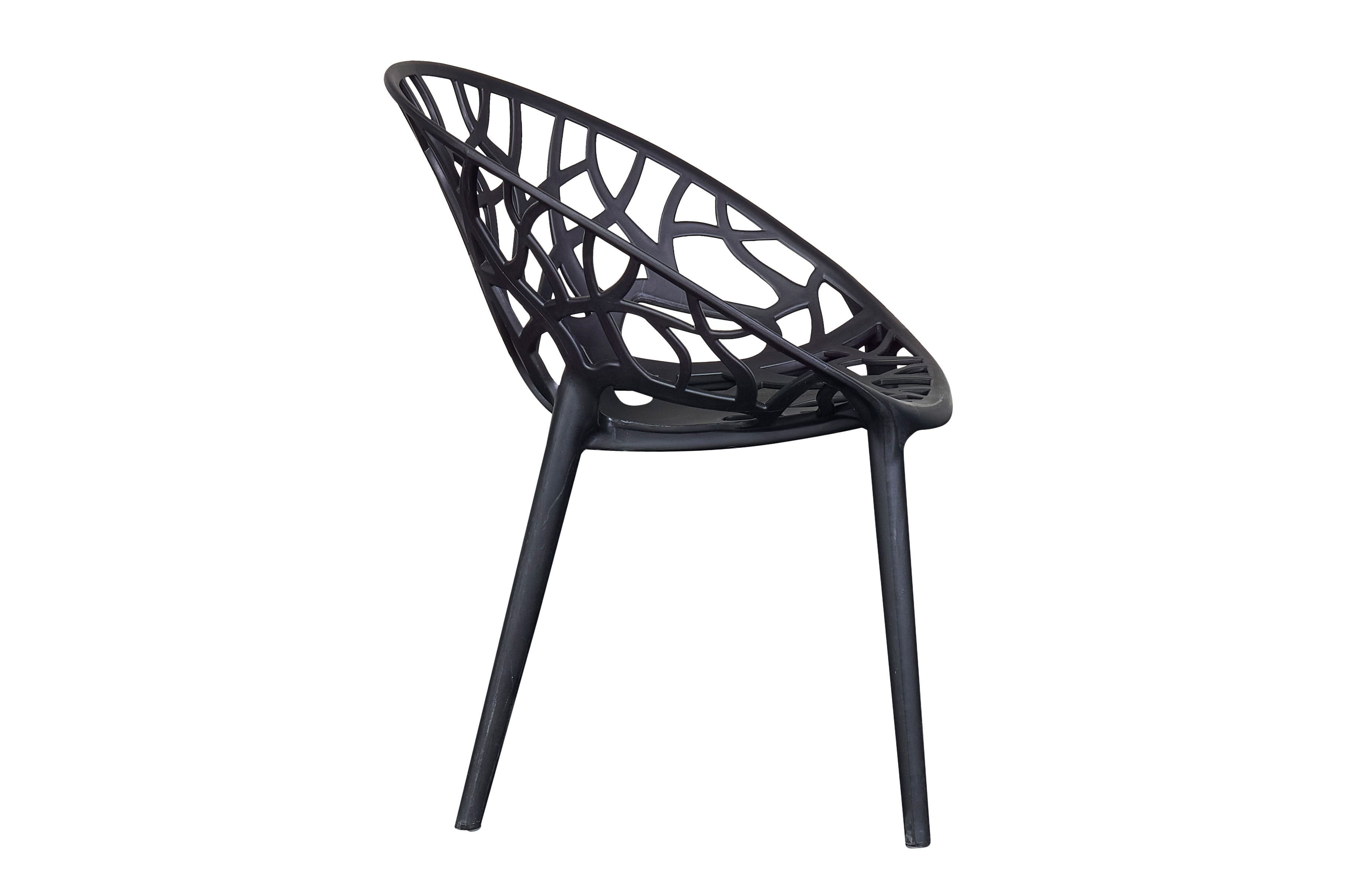 Stuhl stapelbar, Struckturdesign,schwarz - Vomo