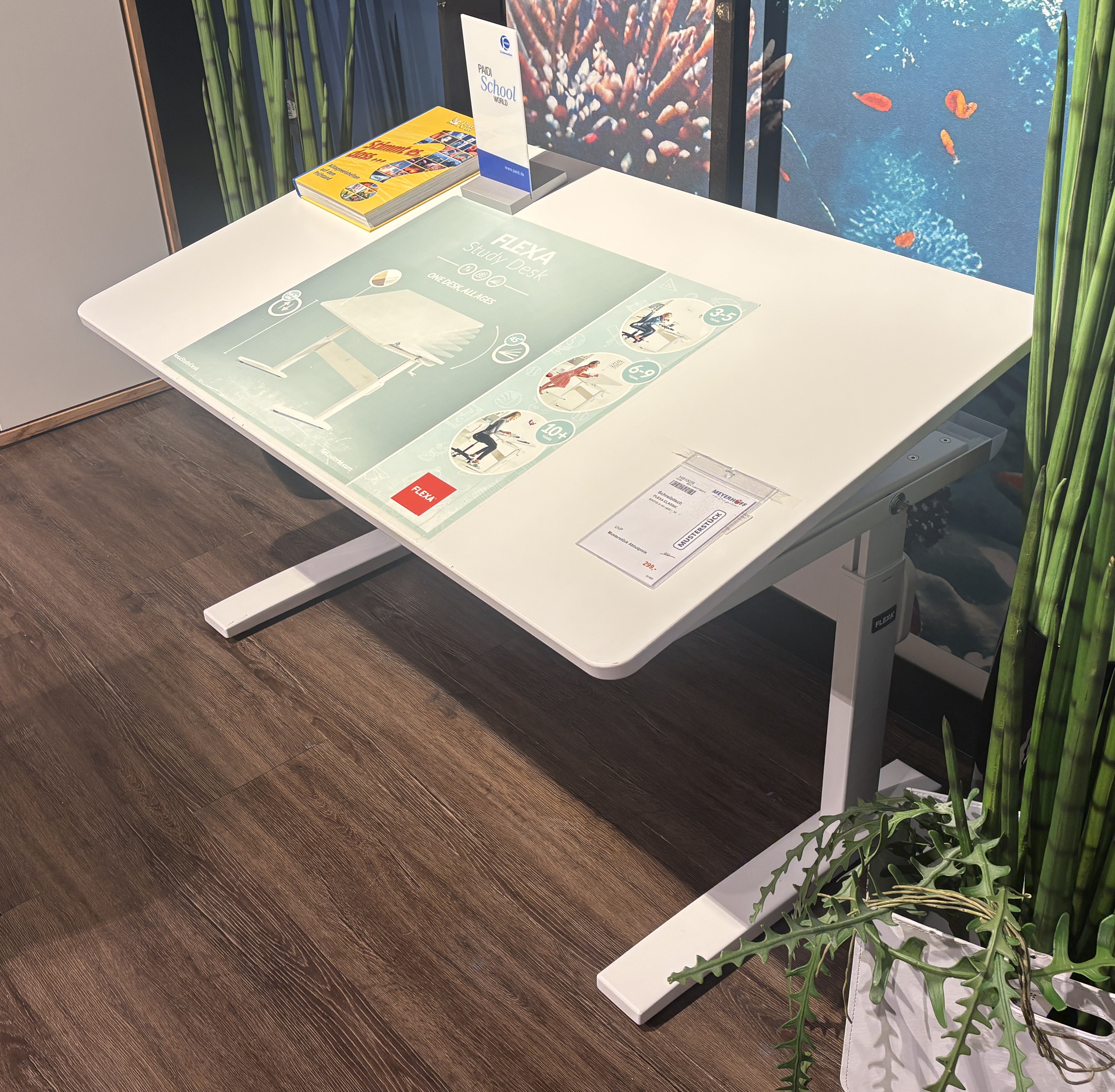 Schreibtisch, weiß, höhenverstellbar - FLEXA CLASSIC