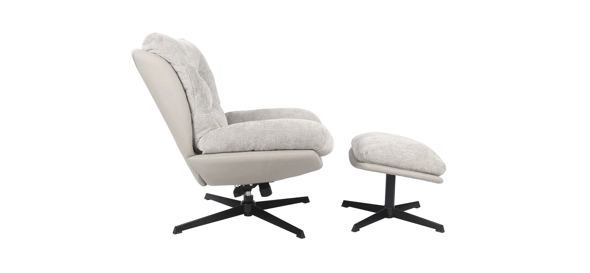 Relaxsessel mit Hocker, sand - Dorisa