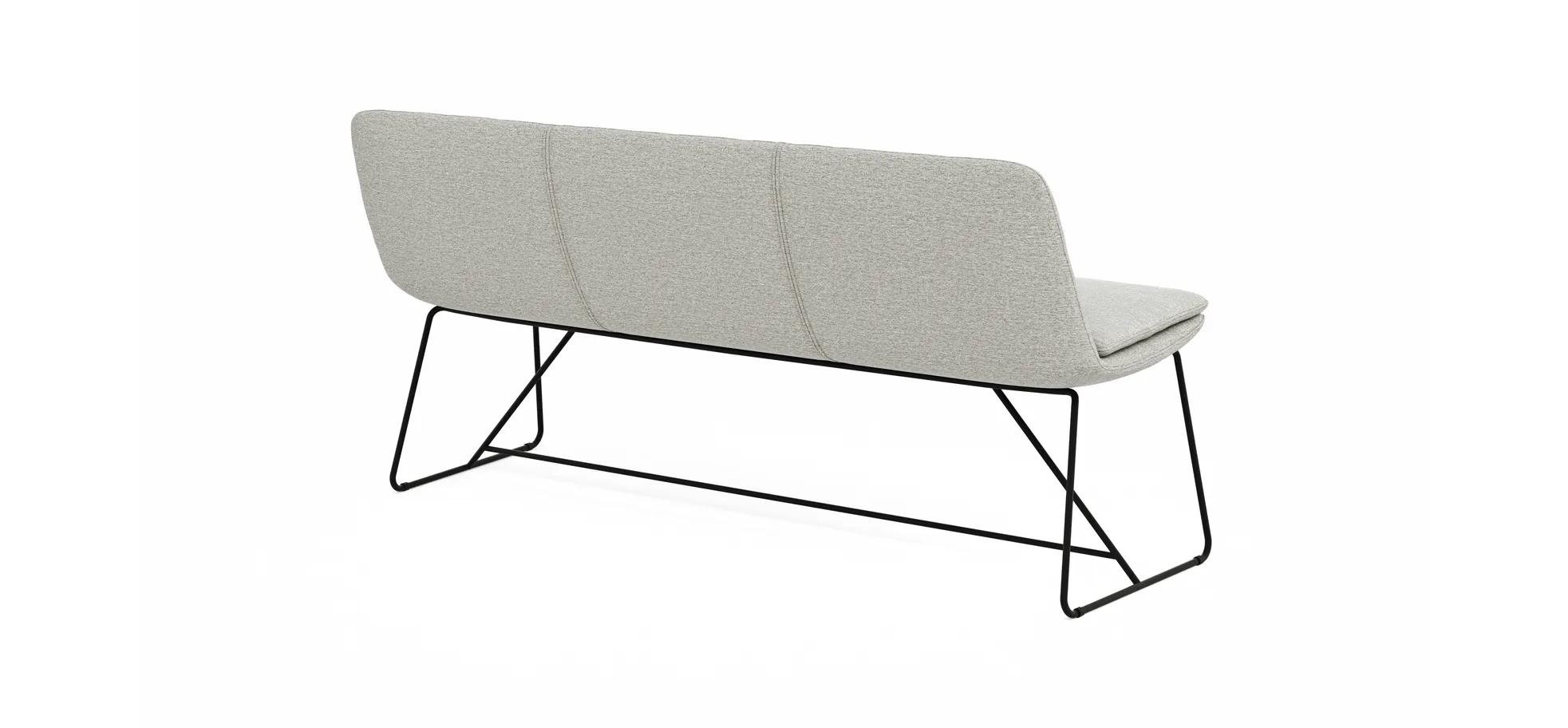 Polsterbank Macano - B ca. 180 cm, Stoff, Hellgrau