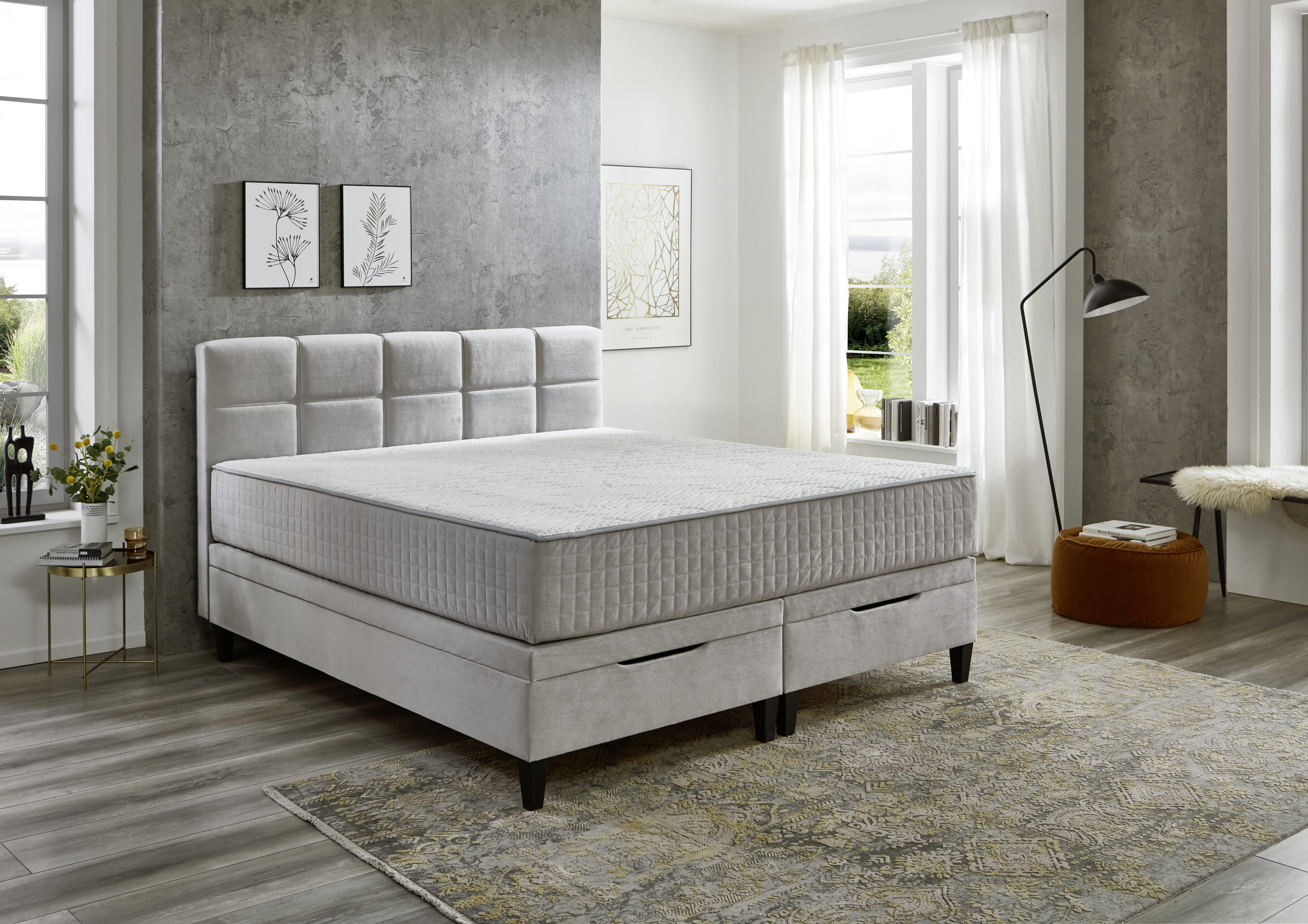 Boxspringbett, silber - MyStyle 3085