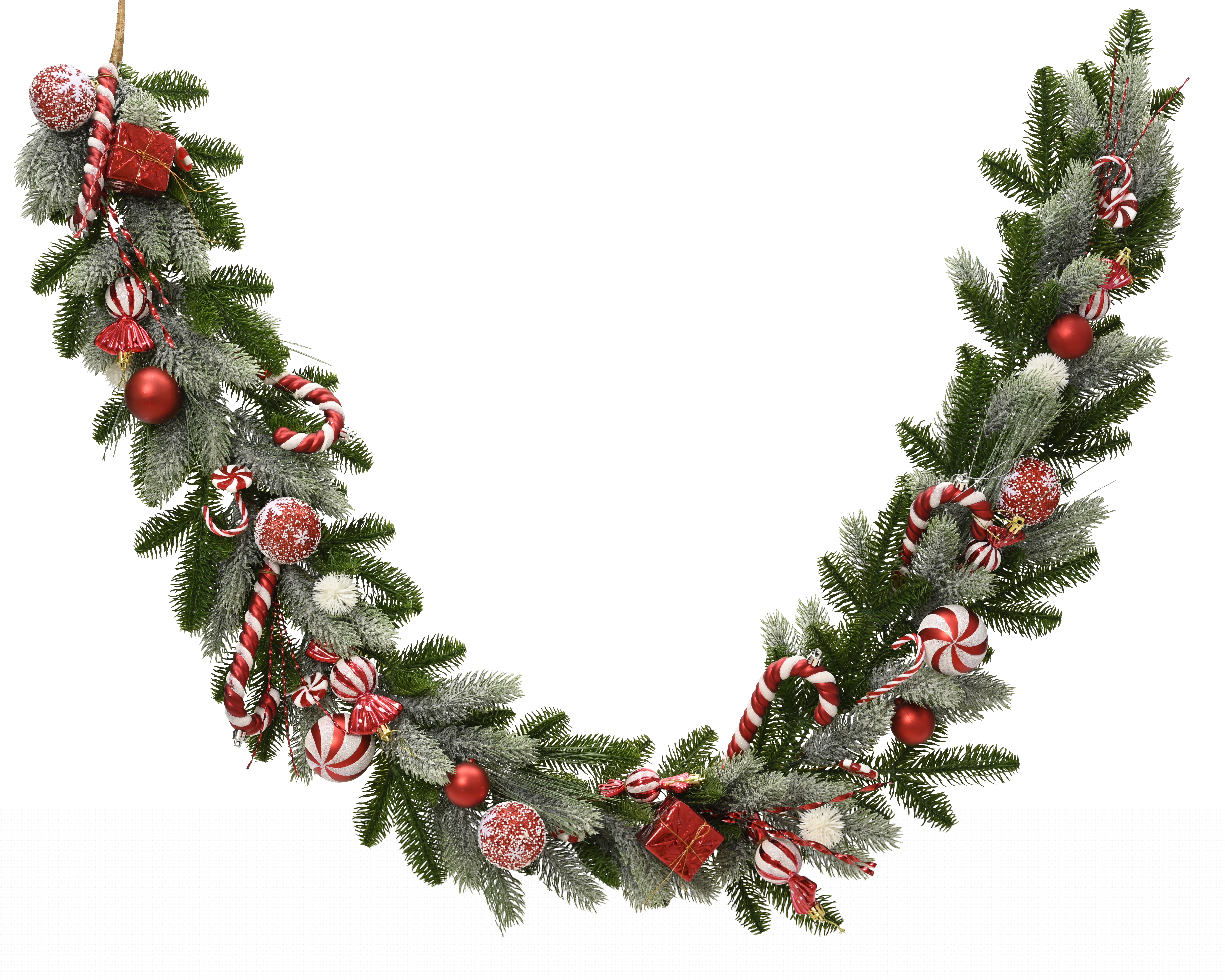 Girlande weihnachtlich dekoriert - grün, L180.00-W18.00-H9.00cm