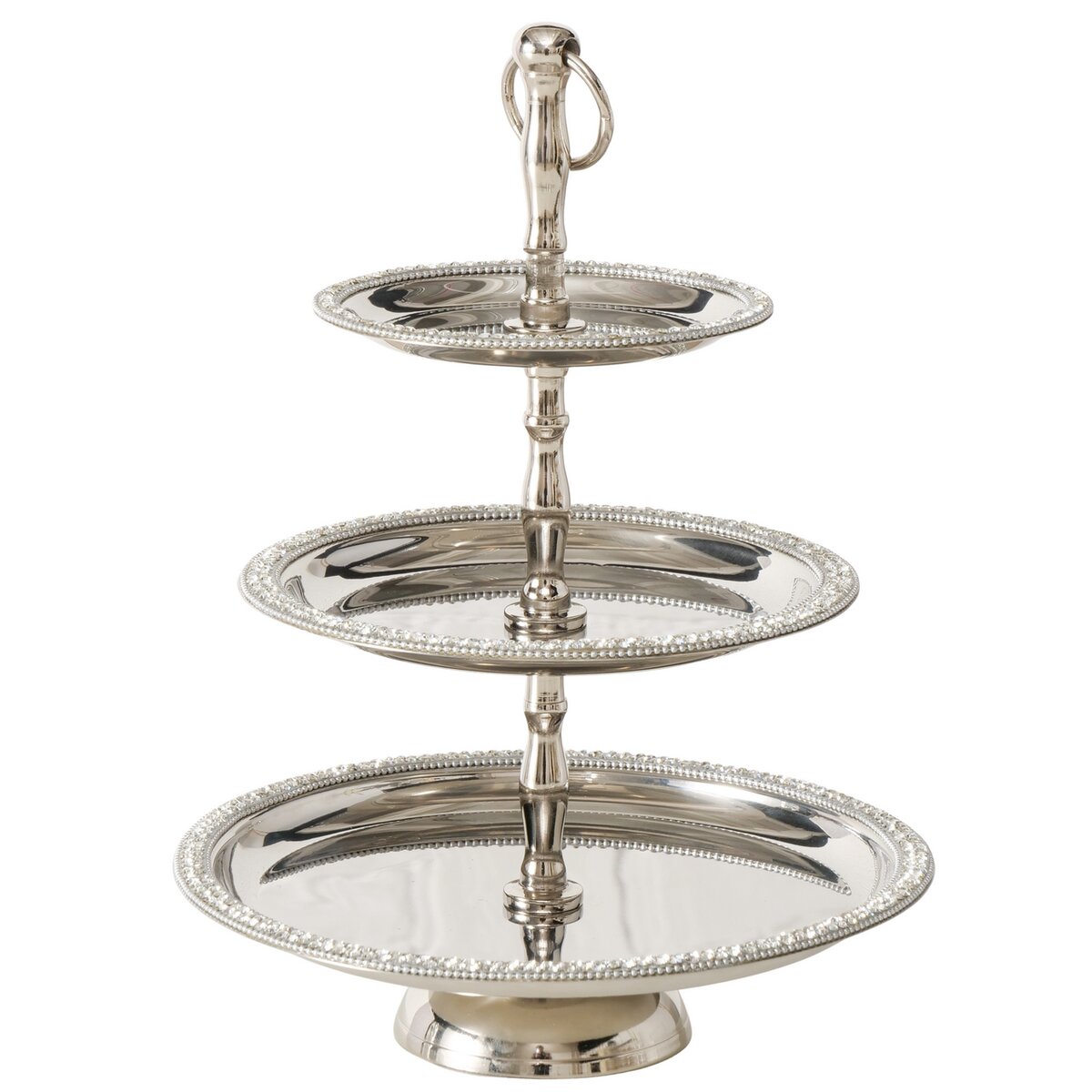 Etagere Brilli - H 34,00 cm, Edelstahl vernickelt, silber