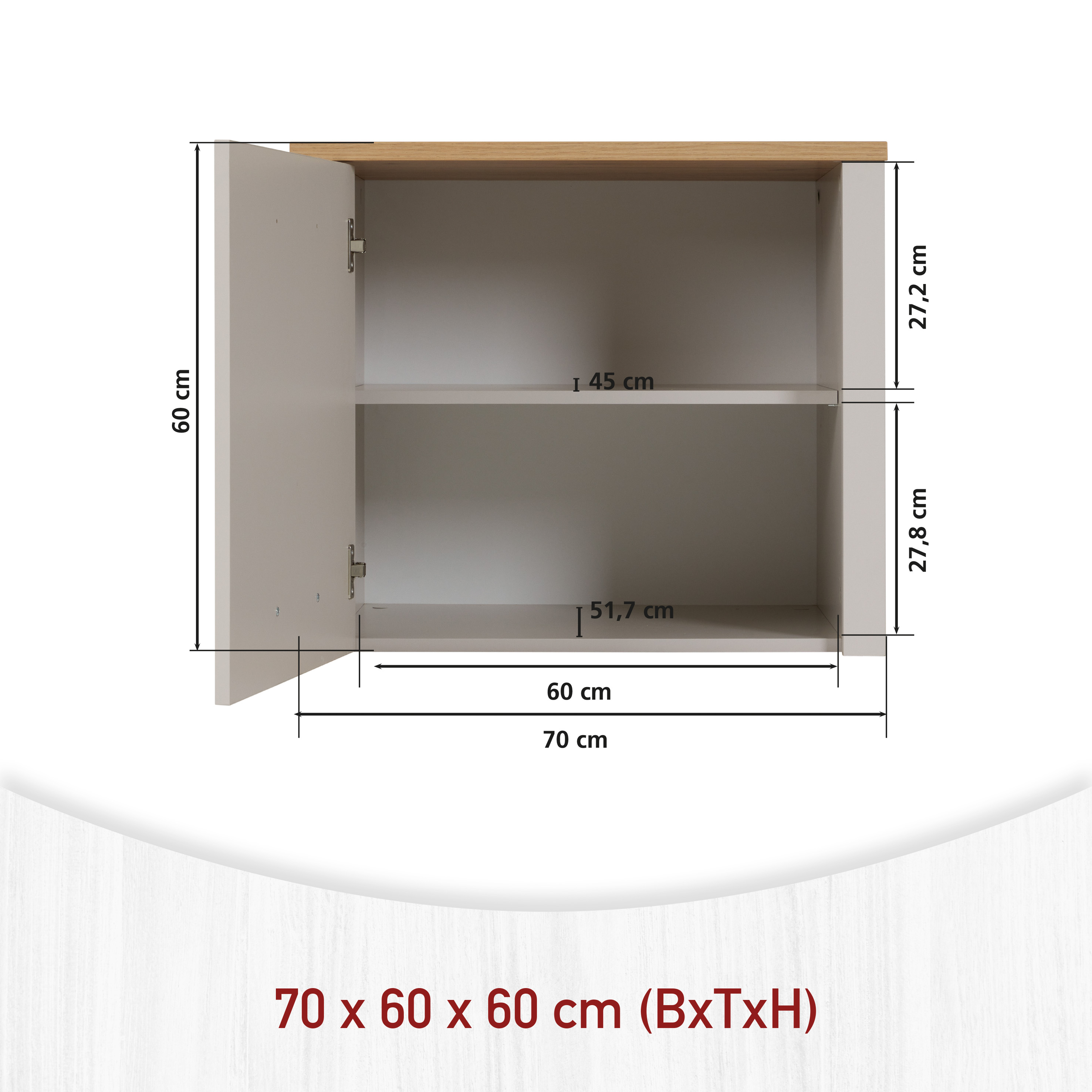 Schrankaufsatz, Kaschmir/Artisan Eiche - MyStyle 9004