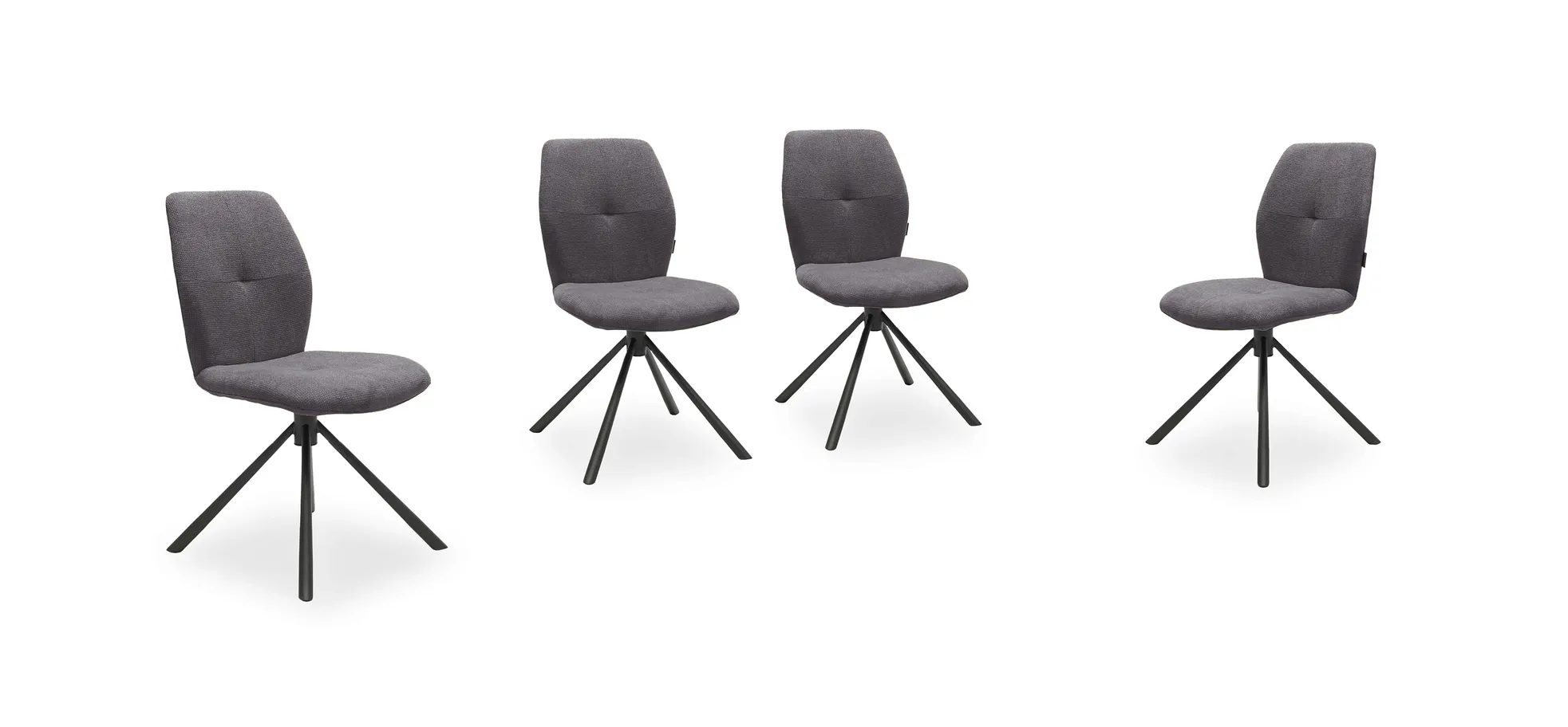 Vierfußstuhl, Stoff dunkelgrau, 360° drehbar - Manoa