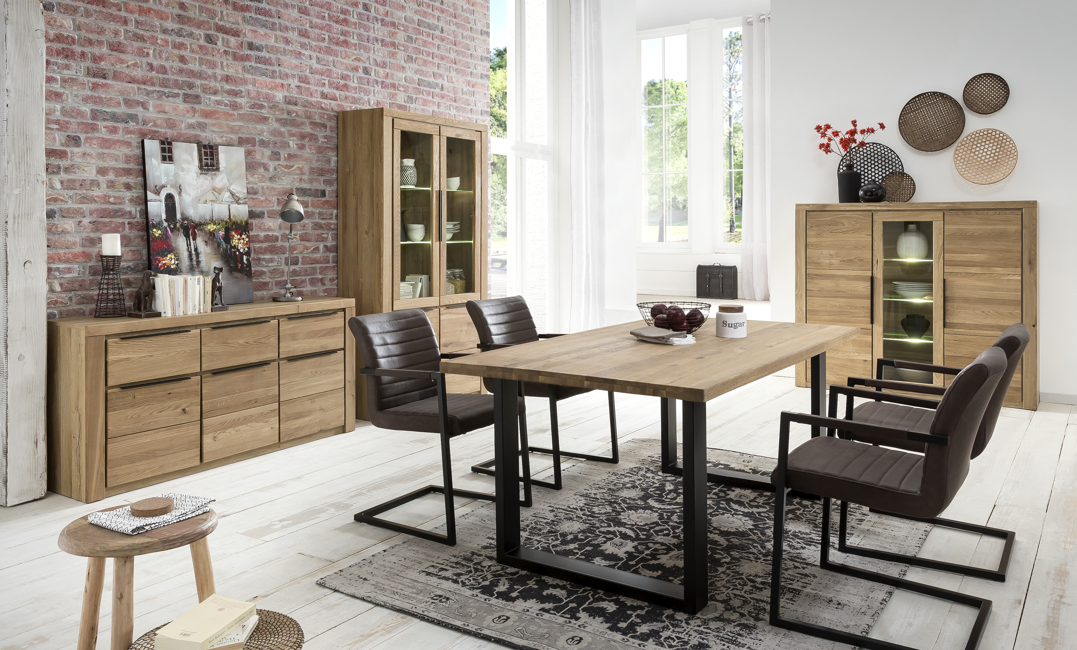 Sideboard, Eiche, 3 Türen, 3 Schübe - Eltia