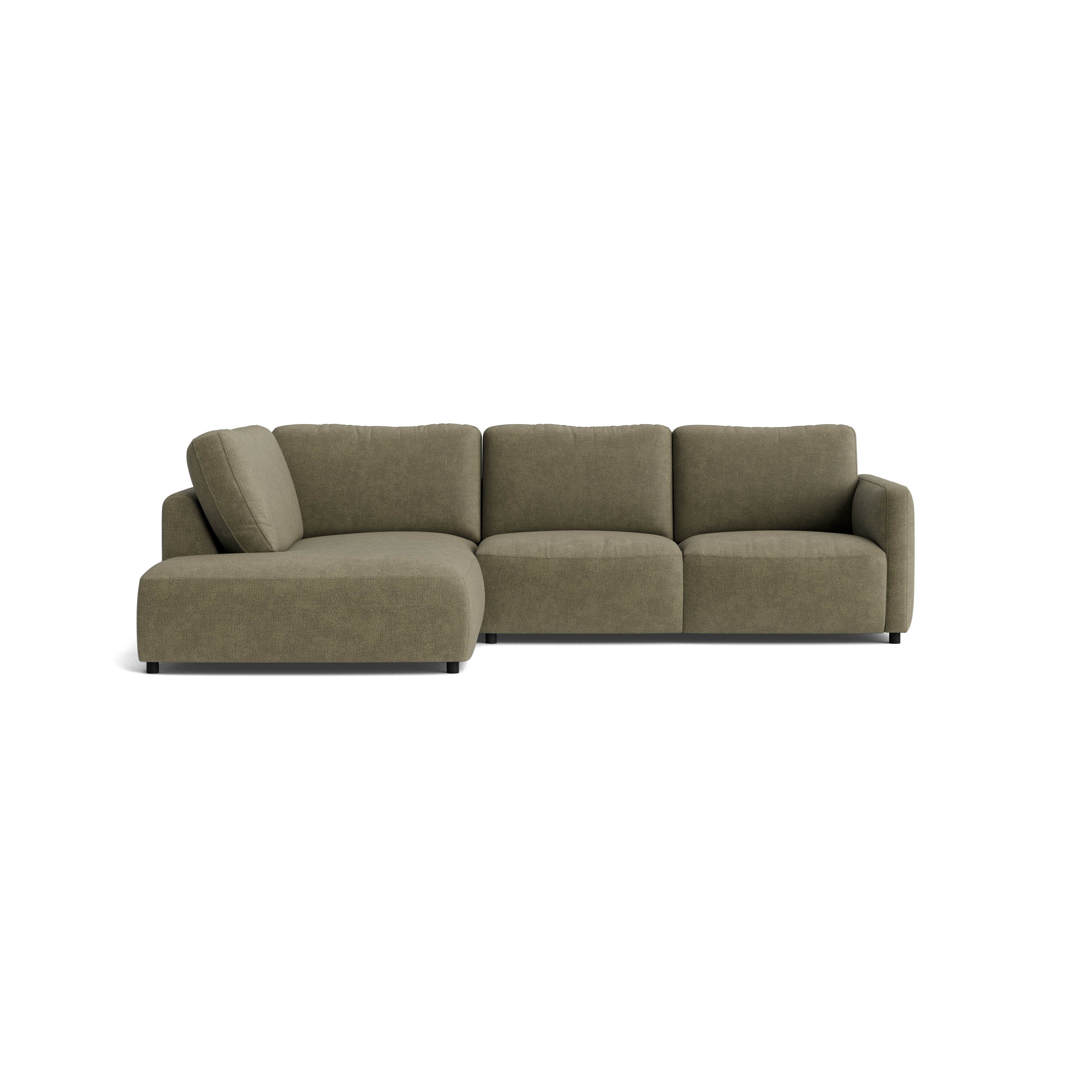 Ecksofa, Stoff Olivgrün - Liendo
