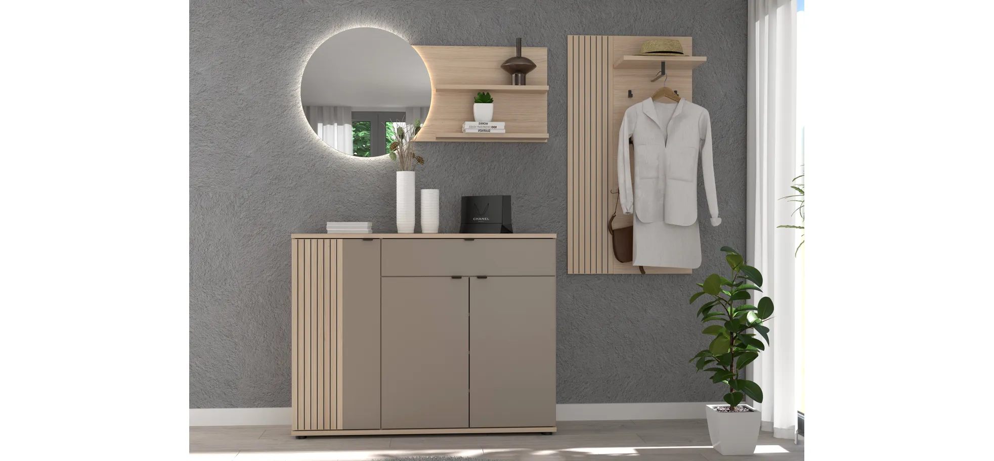 Garderobenpaneel, Riva Eiche Nachbildung - Ilian