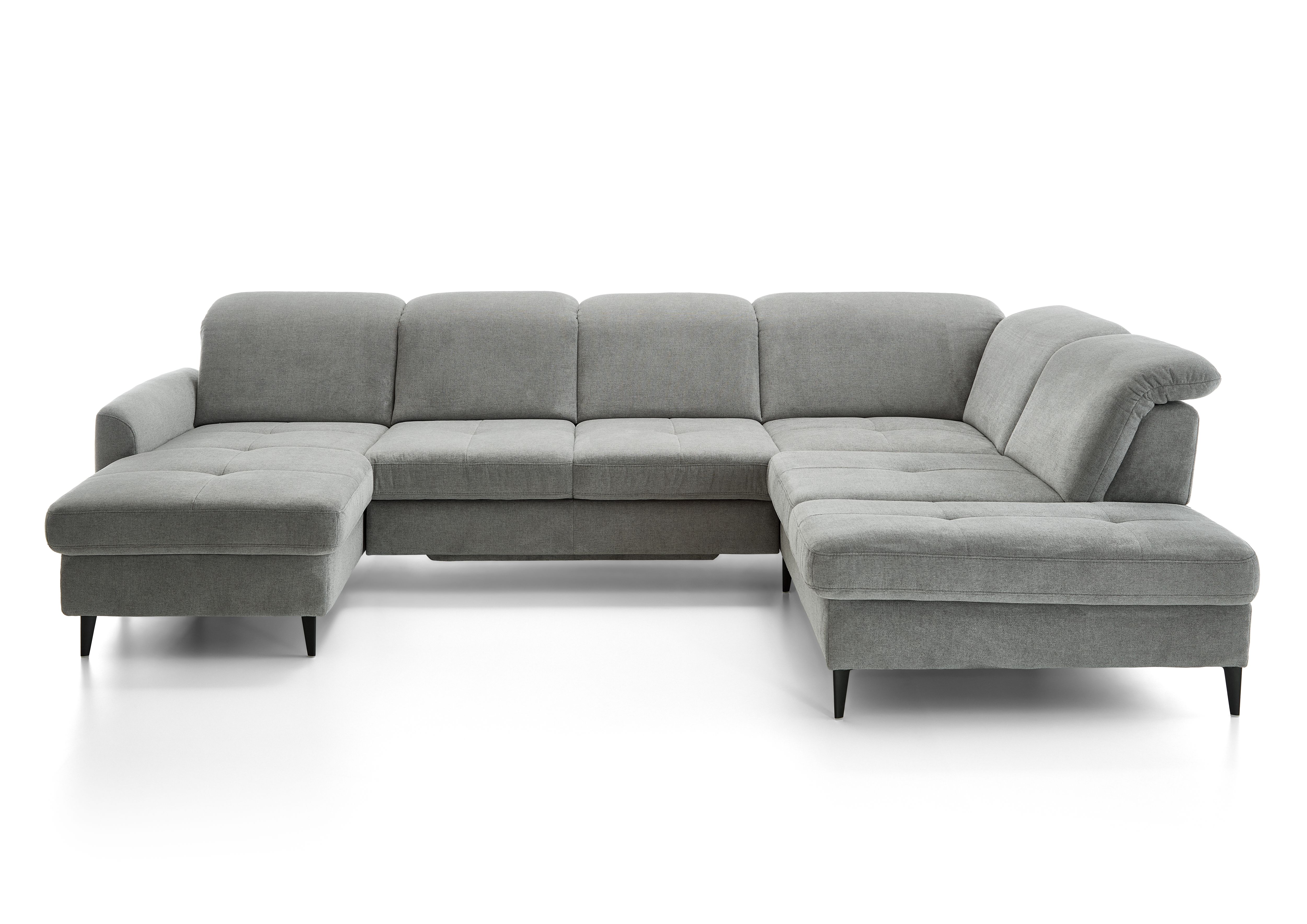 Wohnlandschaft, grey, Alufüße schwarz - LS25 Frondi