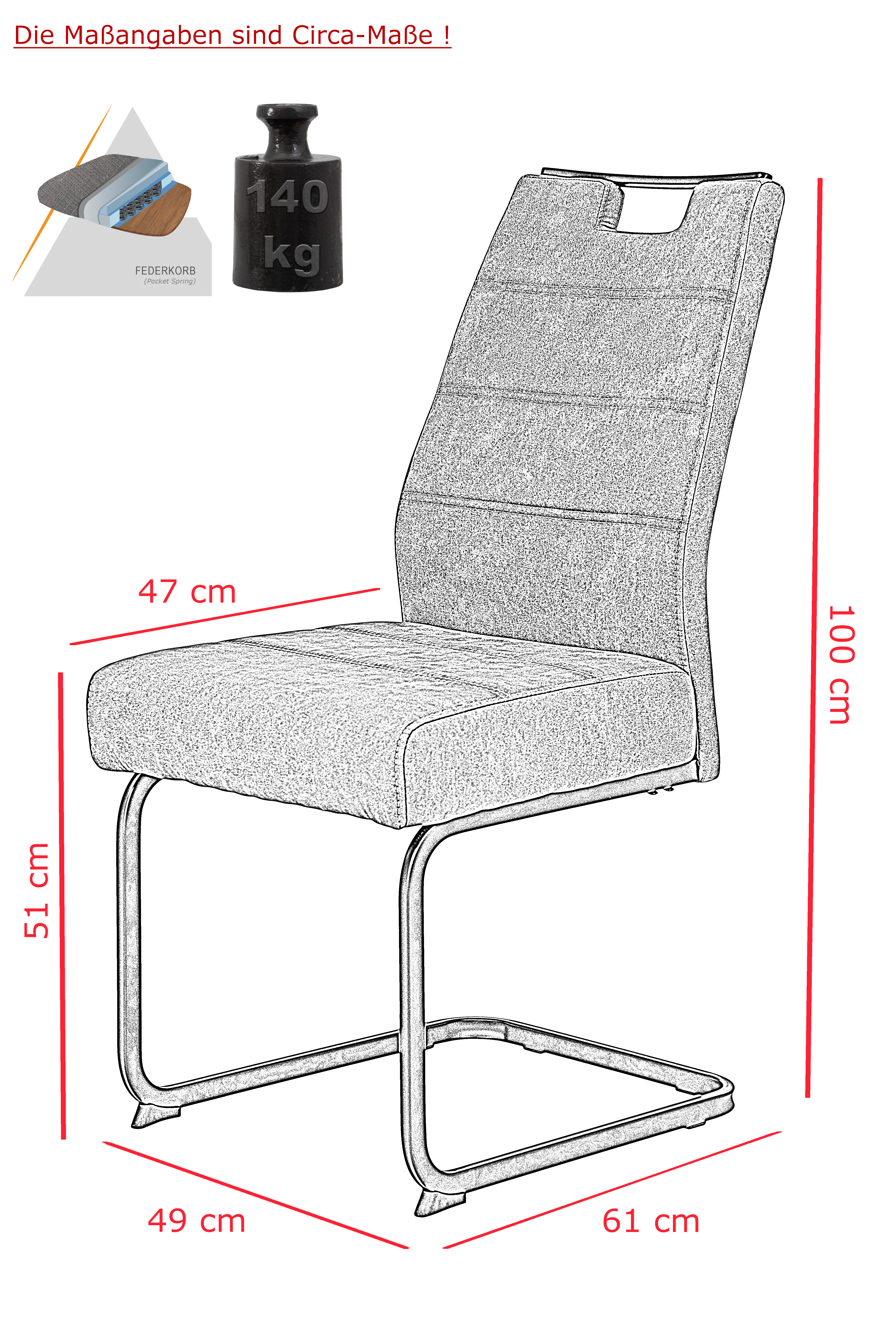 Schwingstuhl, beige - MyStyle 4030