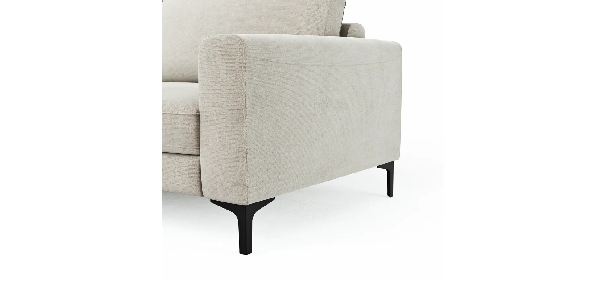 Ecksofa Oviedo - 2,5-Sitzer mit Ecke rechts, Stoff, Natur