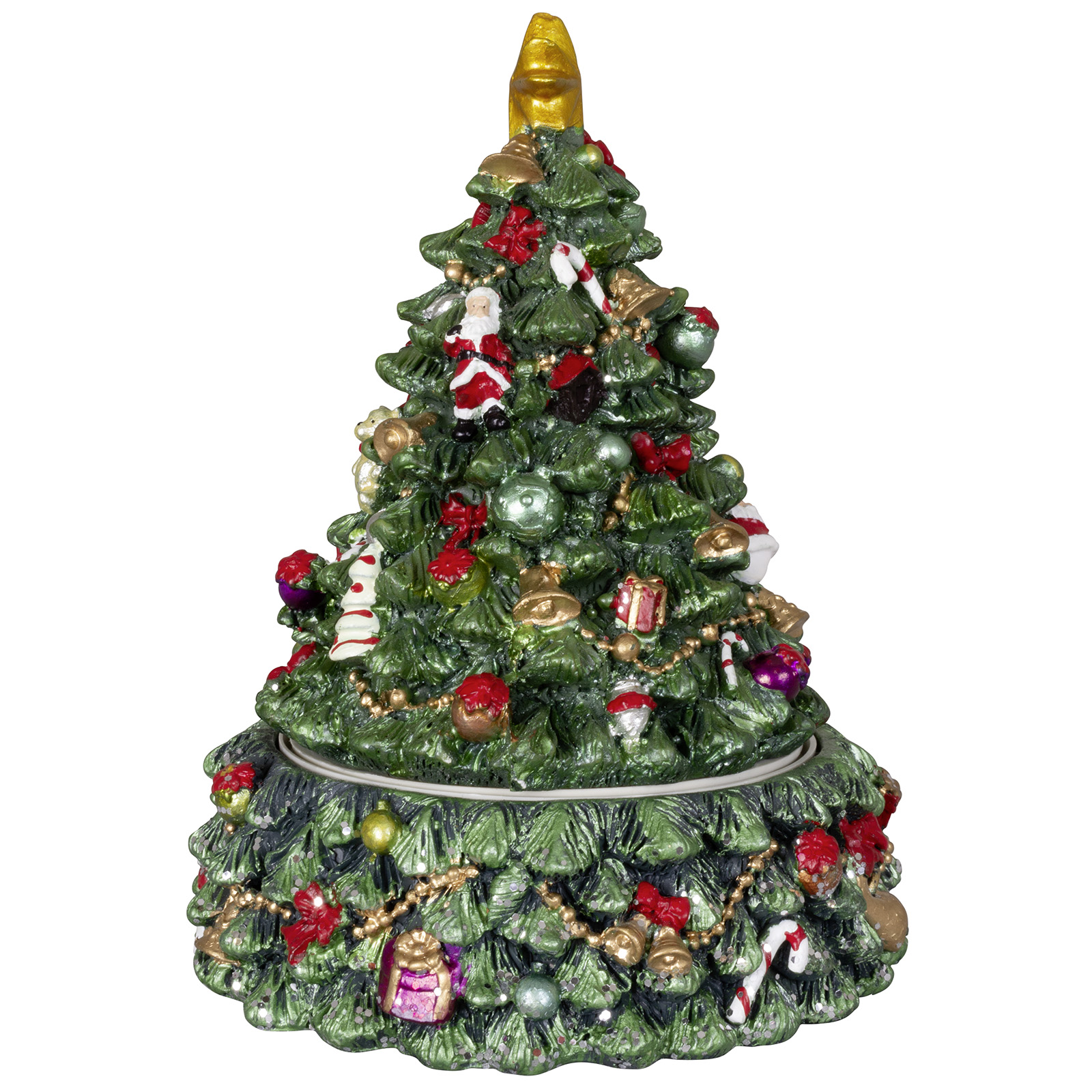Spieluhr Weihnachtsbaum, Höhe ca. 15 cm - Polyresin
