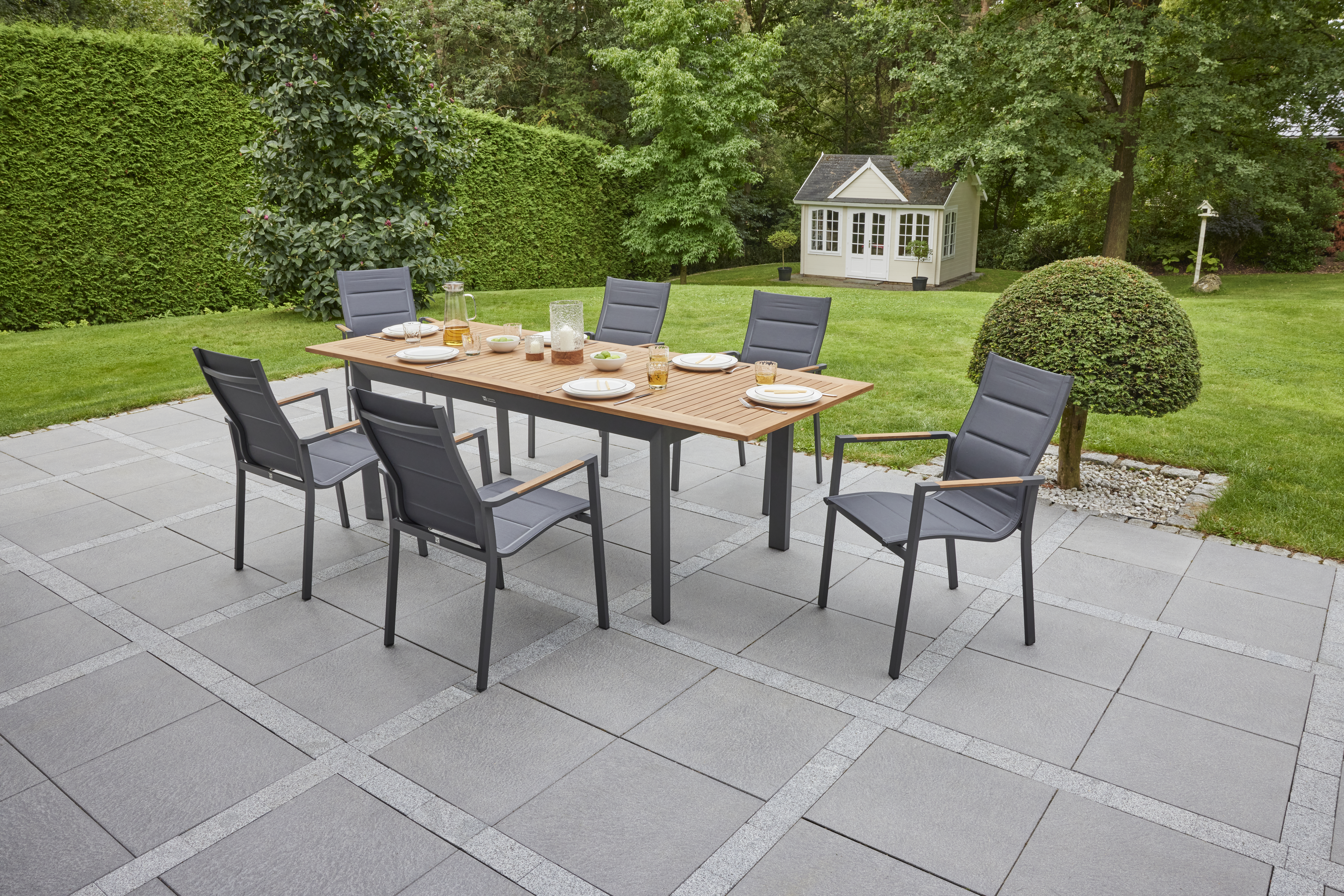 Stuhl,stapelbar, mit Armlehnen, Outdoor - Unicamo